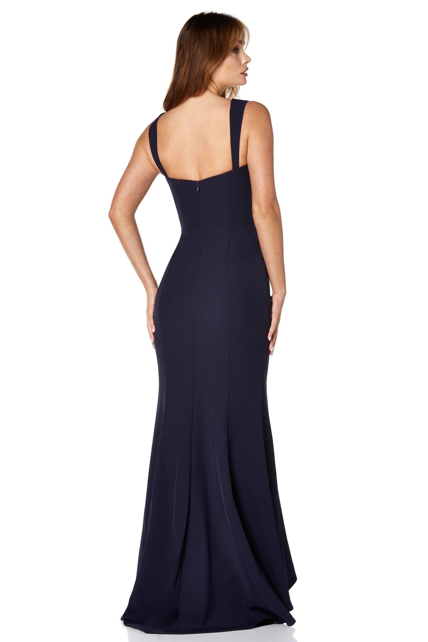 Jarlo Rebecca Strap Maxi Dress With Pleated Sweetheart Neckline in Blue |  Lyst