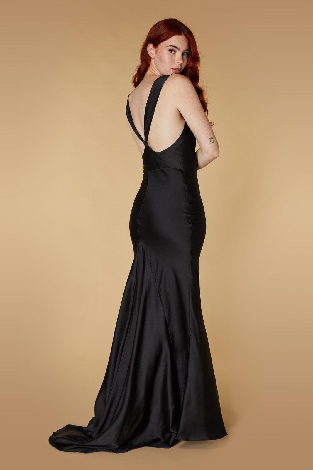 Jarlo roxanne satin gown hotsell