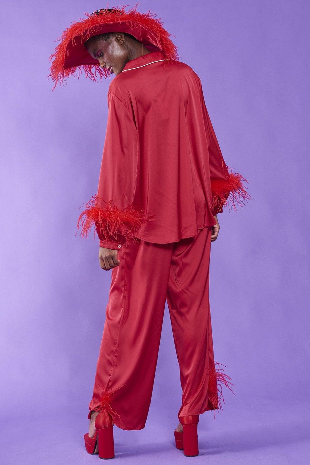 Pajama Pants Boohoo Pyjama Satin Red Satin Pajamas Sleeping Shorts