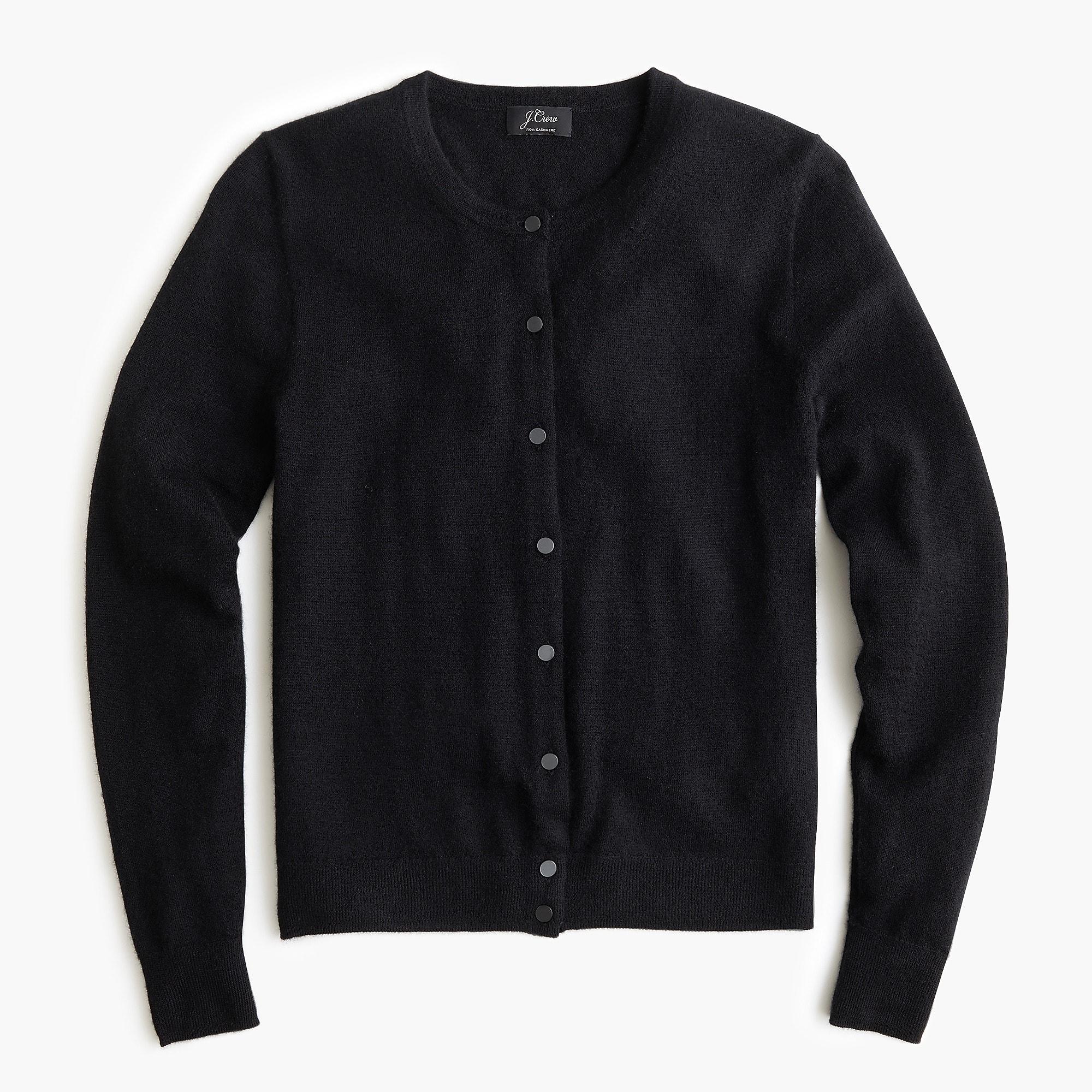 J.Crew Featherweight Cashmere Cardigan Sweater in Black Lyst