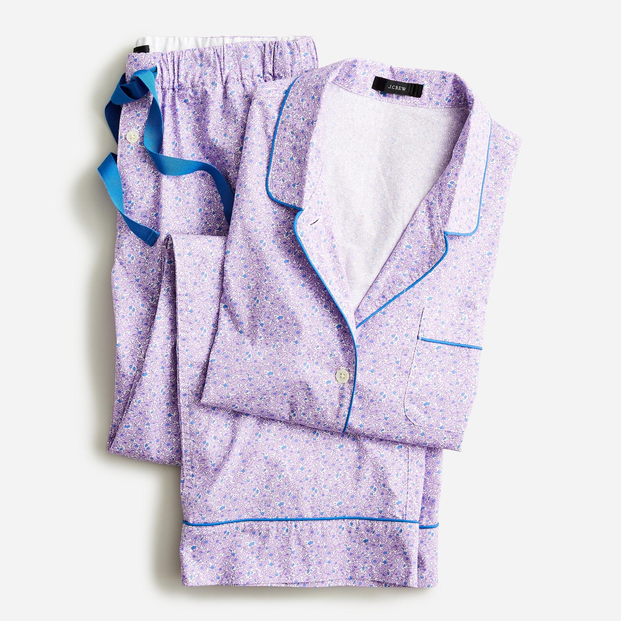 J.Crew Long-sleeve Cotton Poplin Pajama Set In Painted Floral in