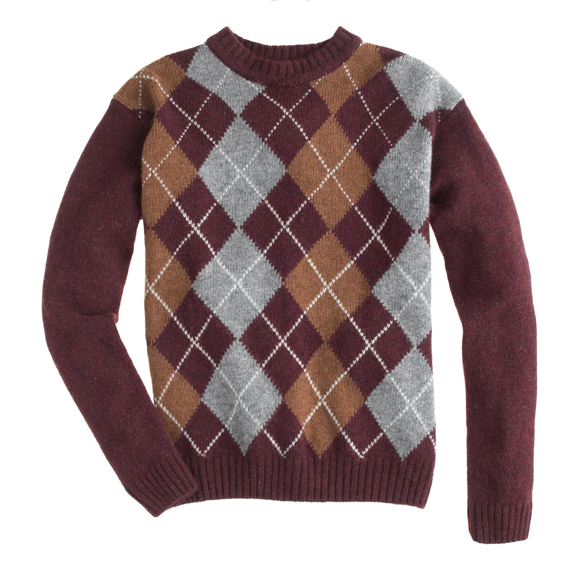 J.Crew Harley Of Scotland Argyle Sweater in Brown for Men - Lyst