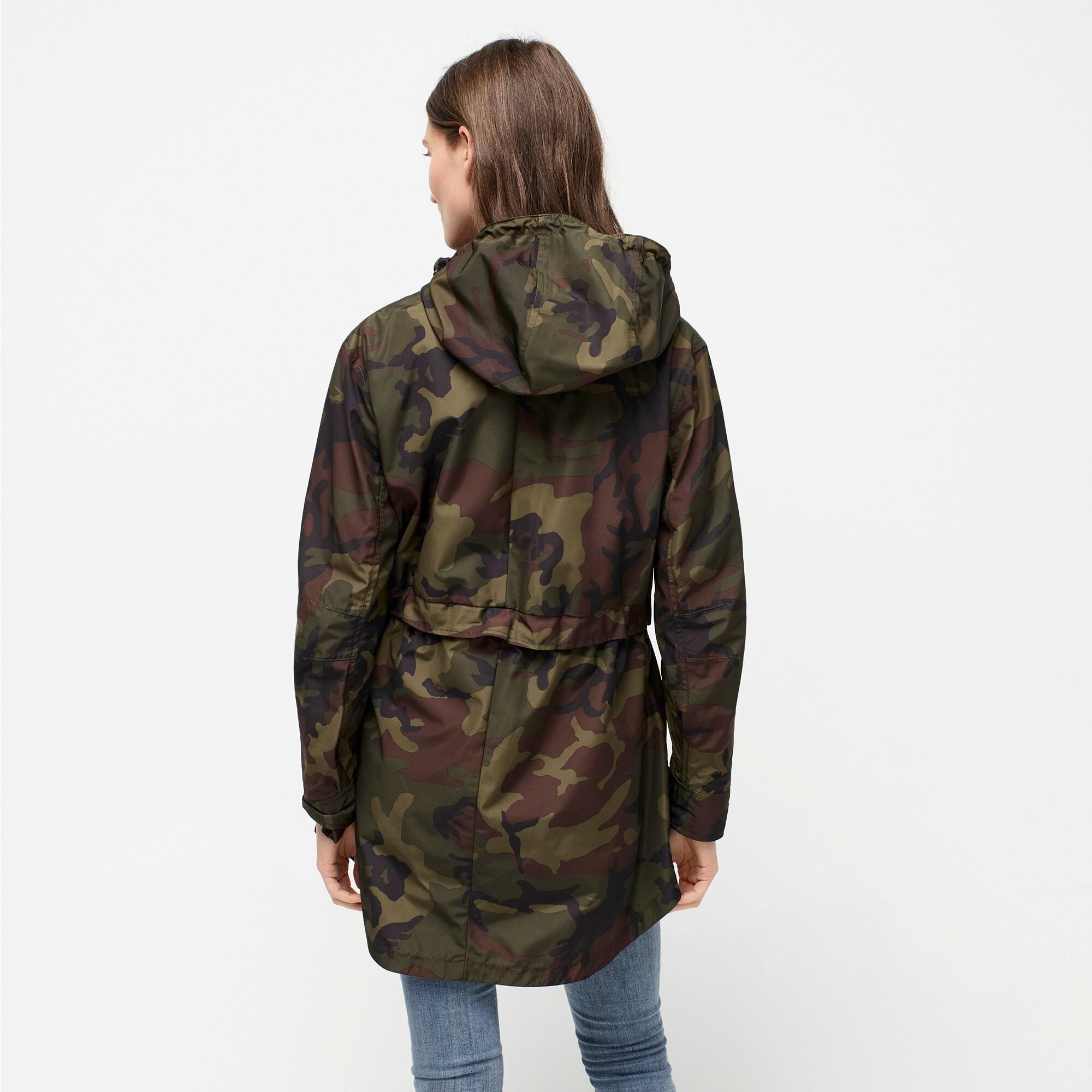 J.Crew Perfect Rain Jacket In Camo in Green | Lyst