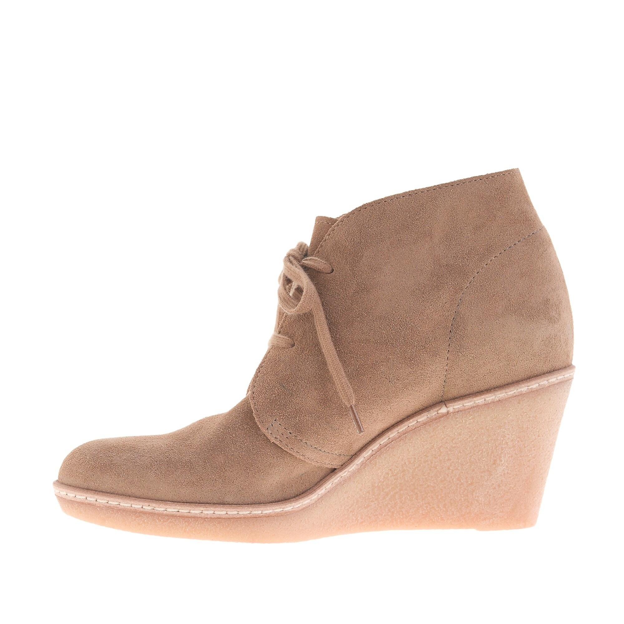 J.Crew Suede Macalister Wedge Boots in Brown - Lyst