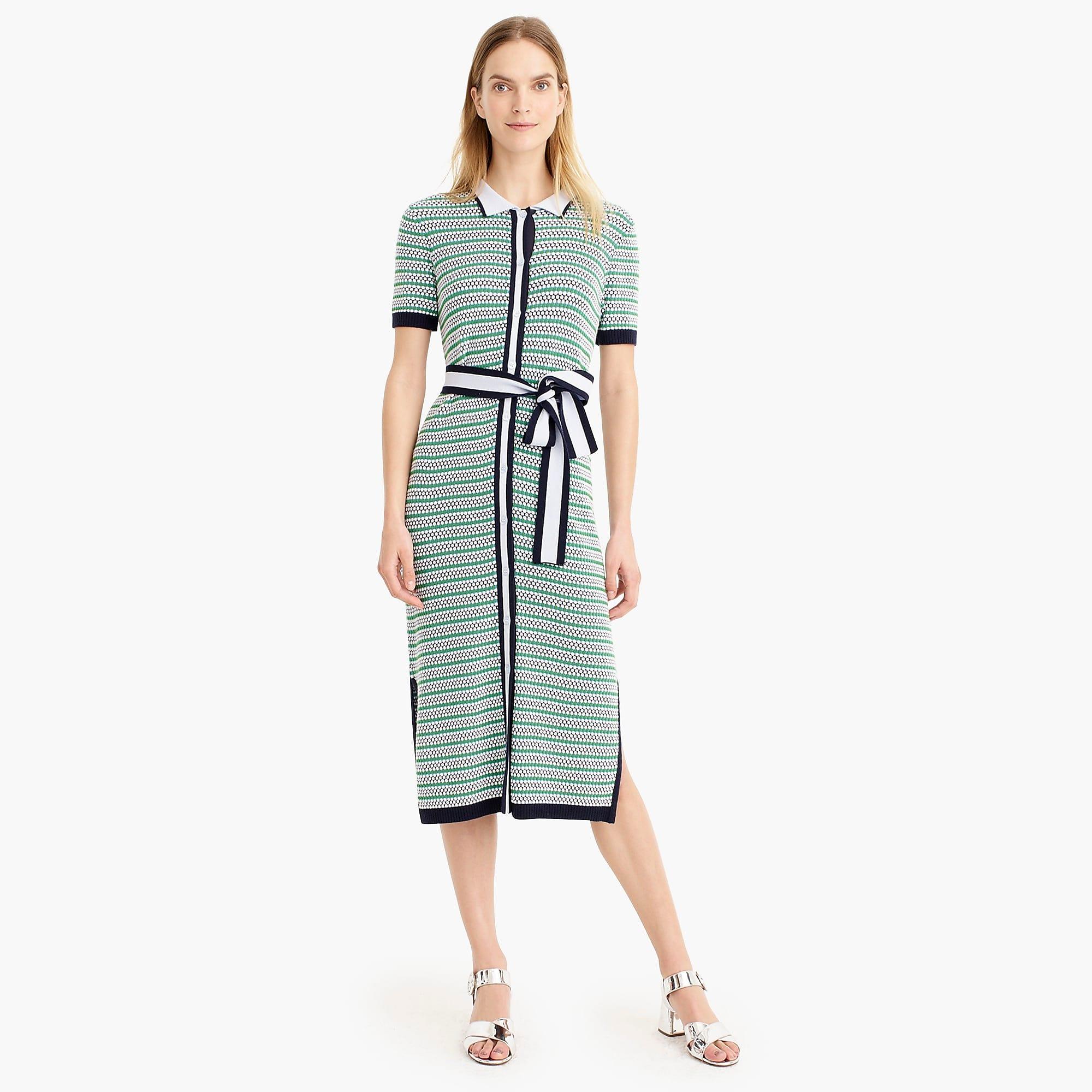 j crew belted sweater dress