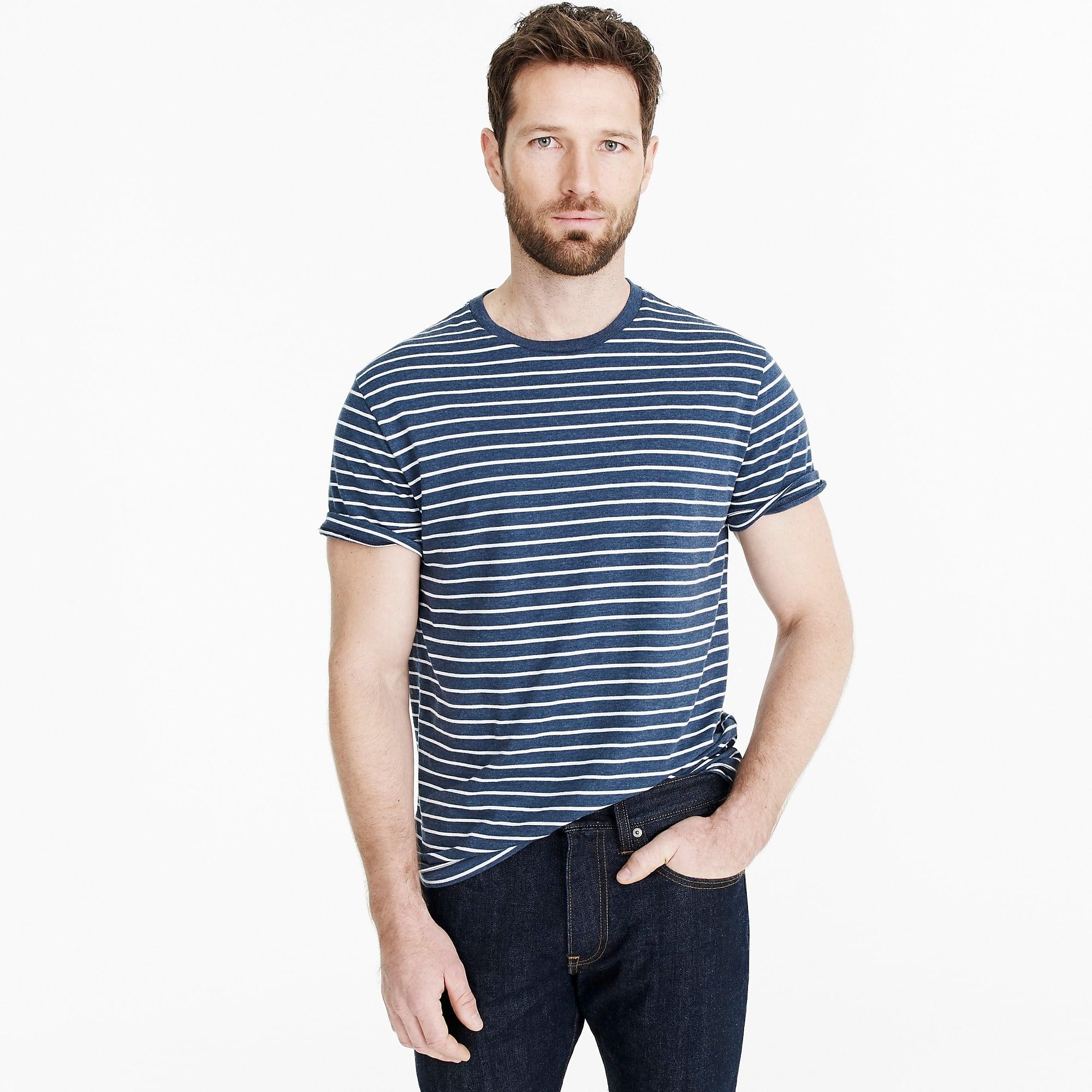 J.Crew Cotton Essential Tshirt In Blue Heather Stripe for Men Save