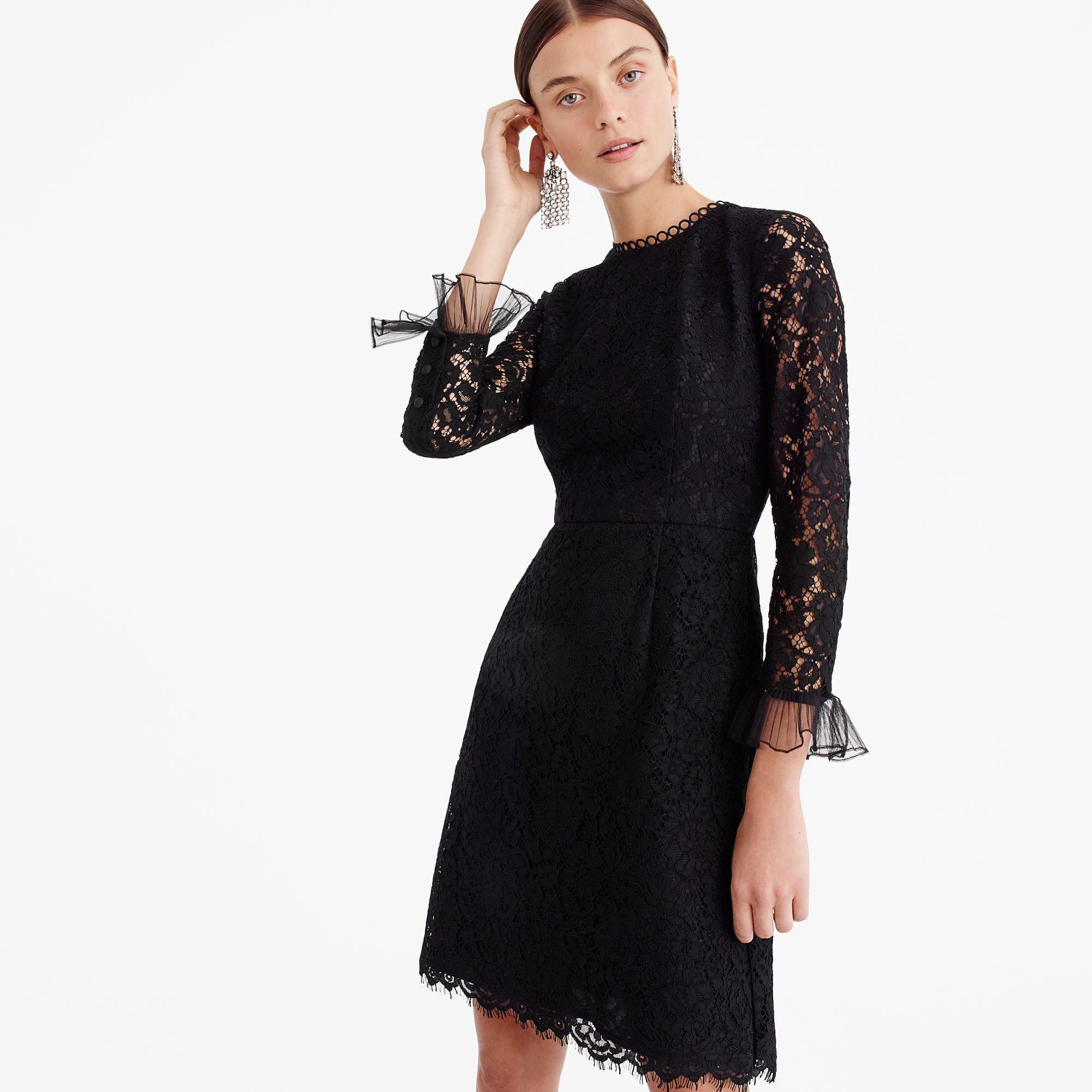 j crew black lace dress