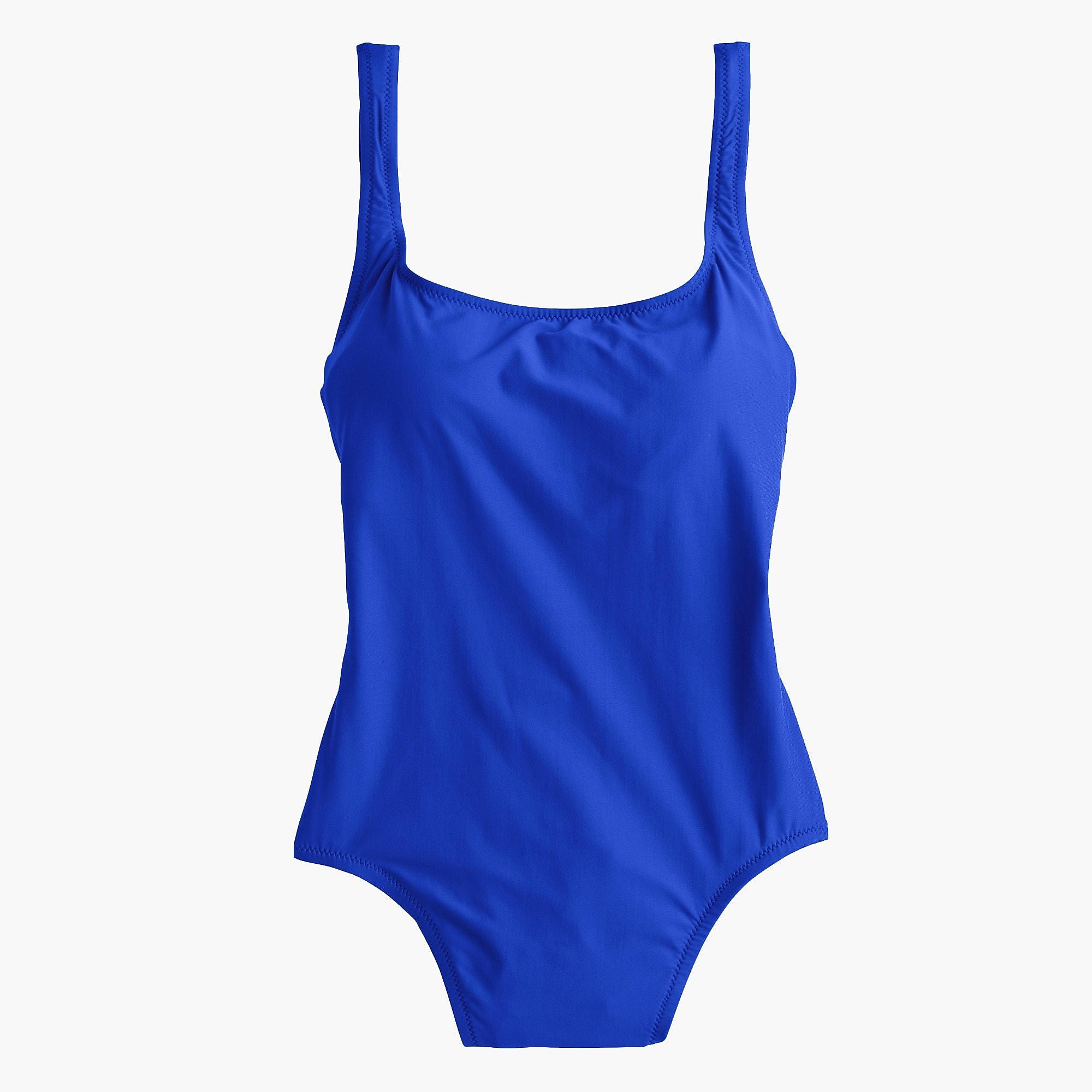 J Crew Synthetic Women S 1989 Scoopback One Piece Swimsuit In Blue Lyst