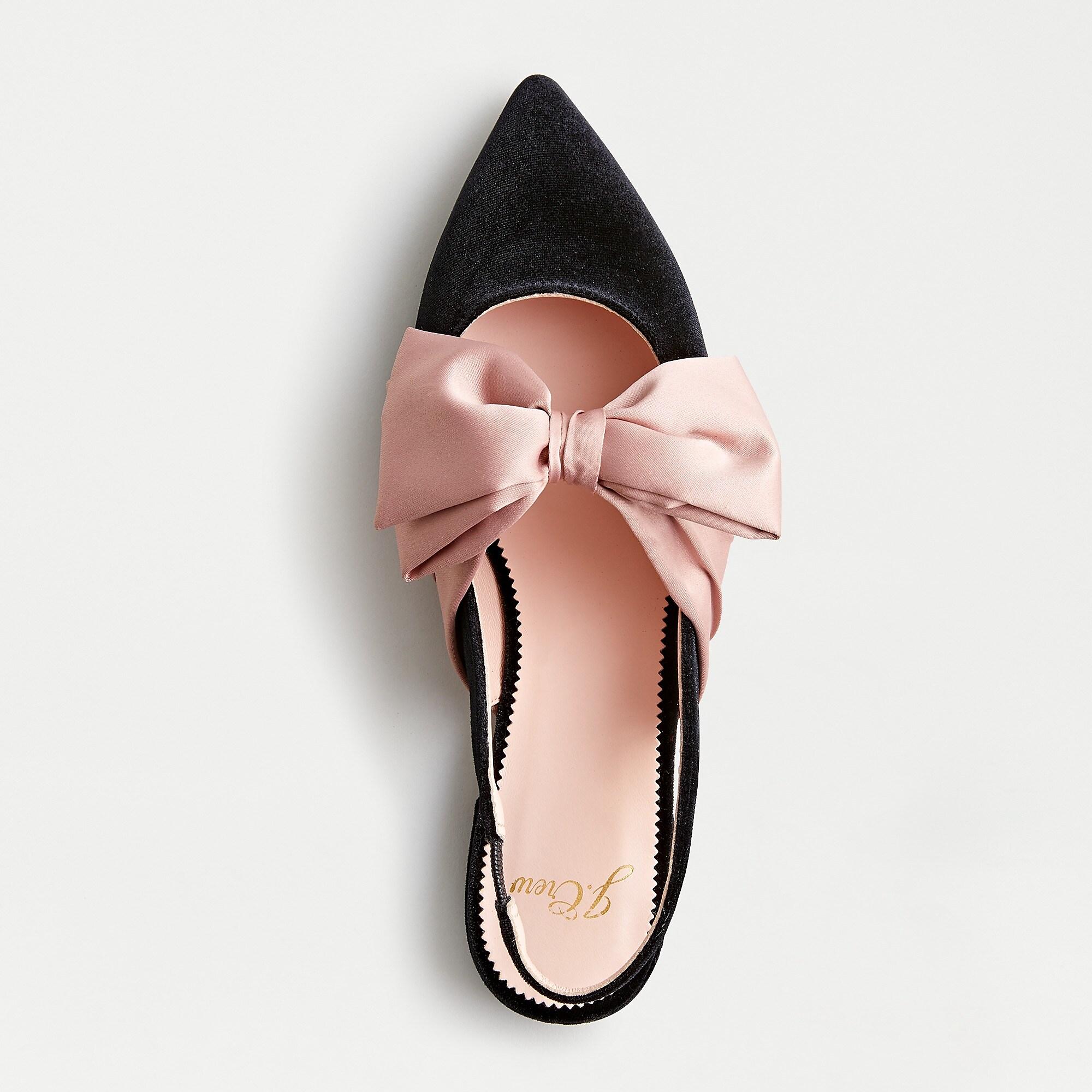 Velvet flats shop with bow