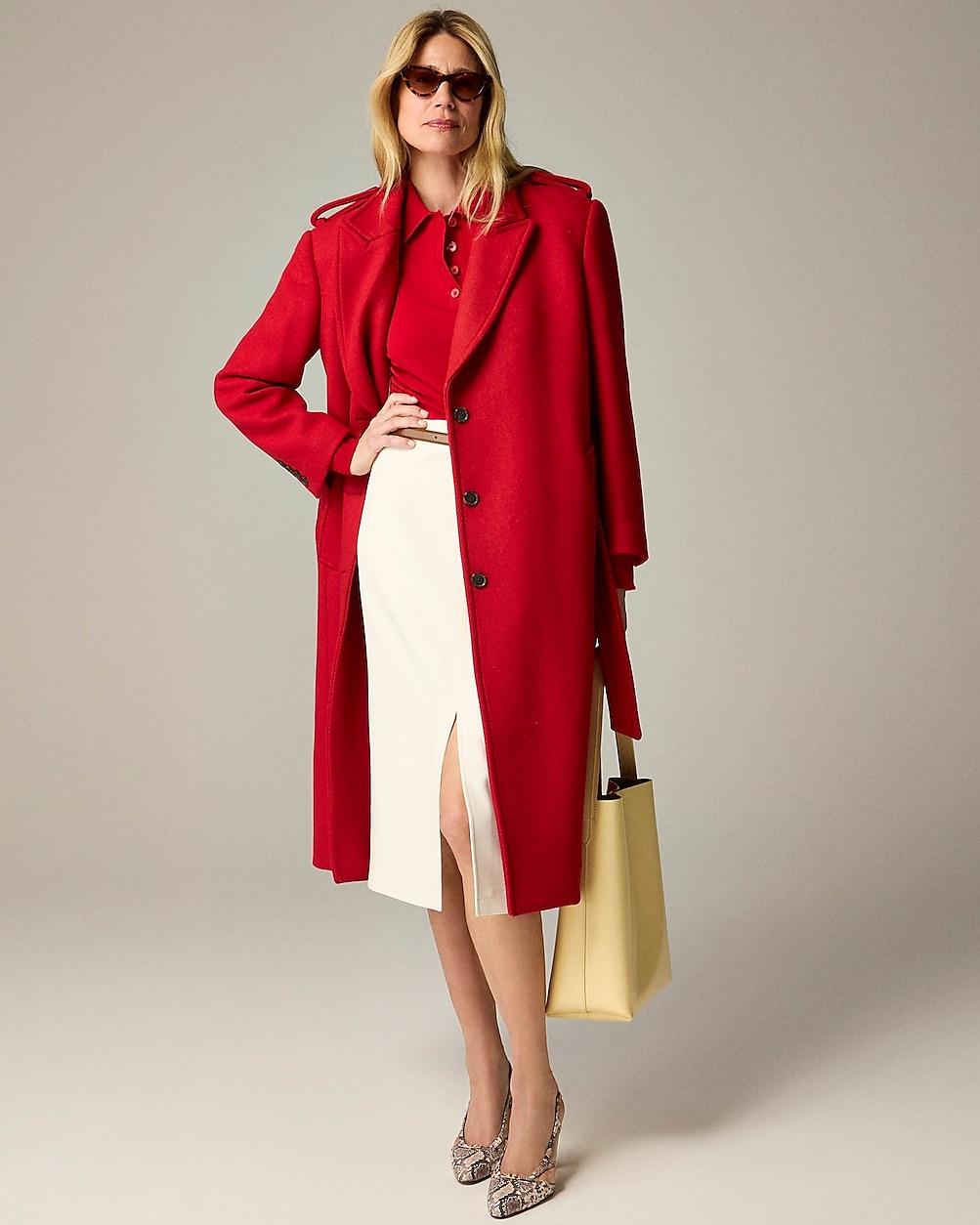 J crew cocoon coat red hot sale