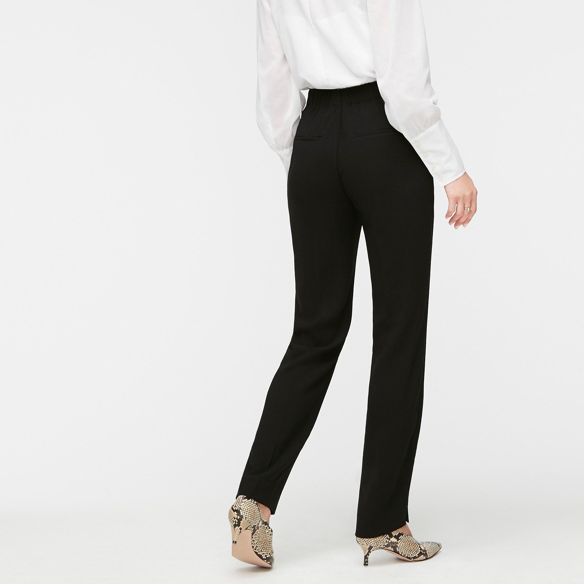 J.Crew Full-length Easy Pant In 365 Crepe in Black | Lyst