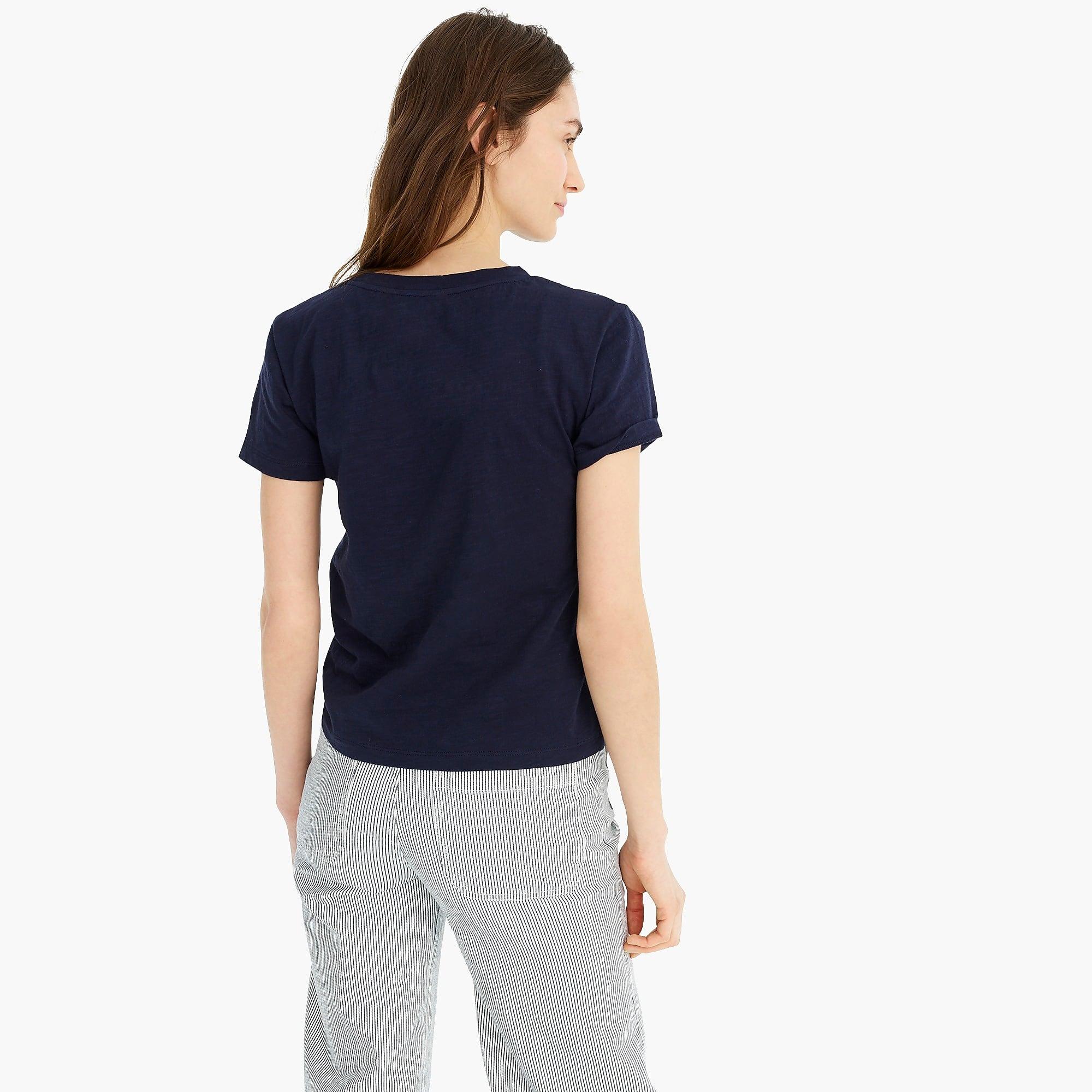 J Crew Cotton Banner Day X Stay Cool Crewneck T Shirt In Navy