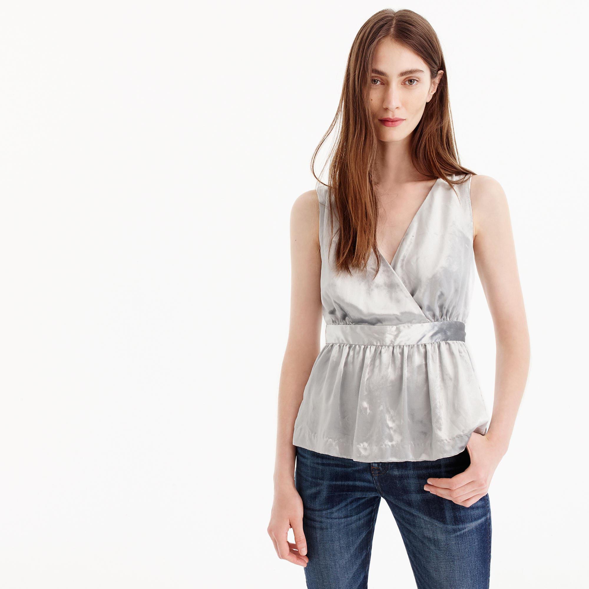 j crew velvet peplum top