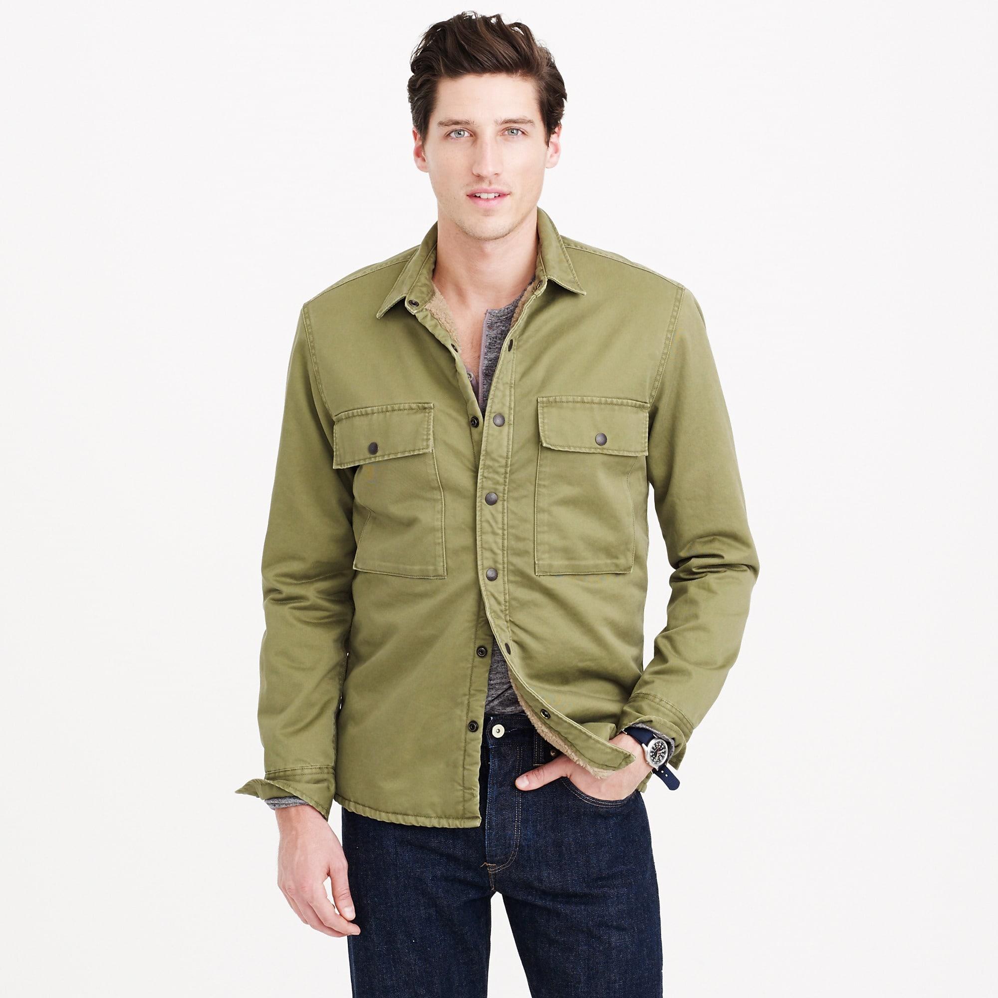 j crew windbreaker with sherpa lining