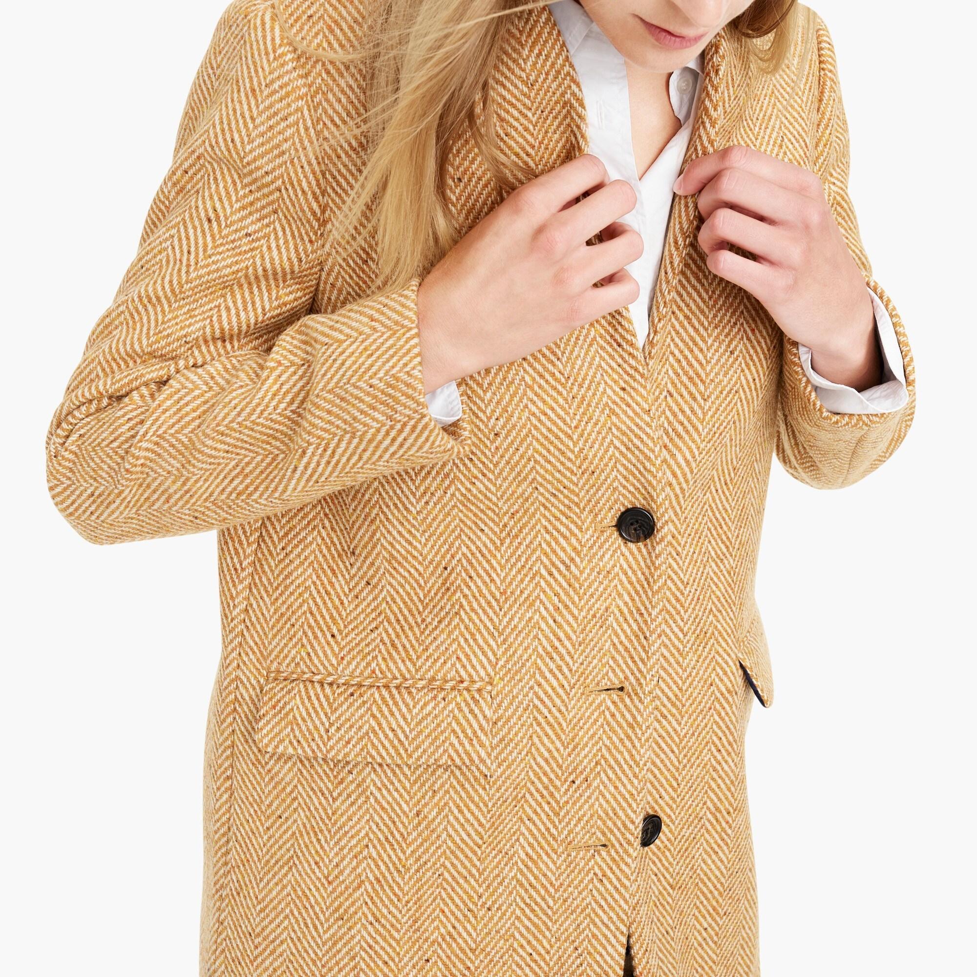 j crew oversized topcoat in english herringbone wool