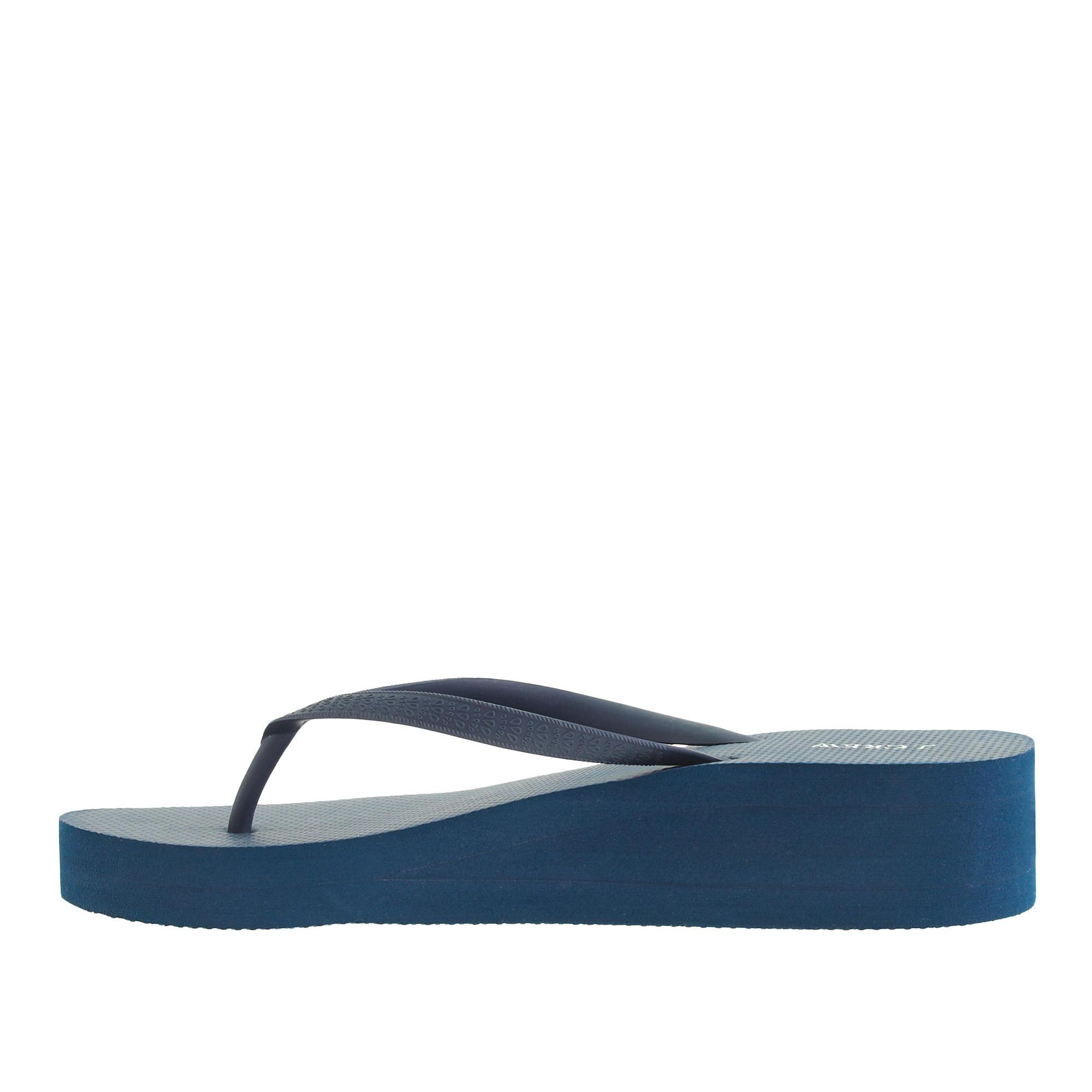 navy blue wedge flip flops