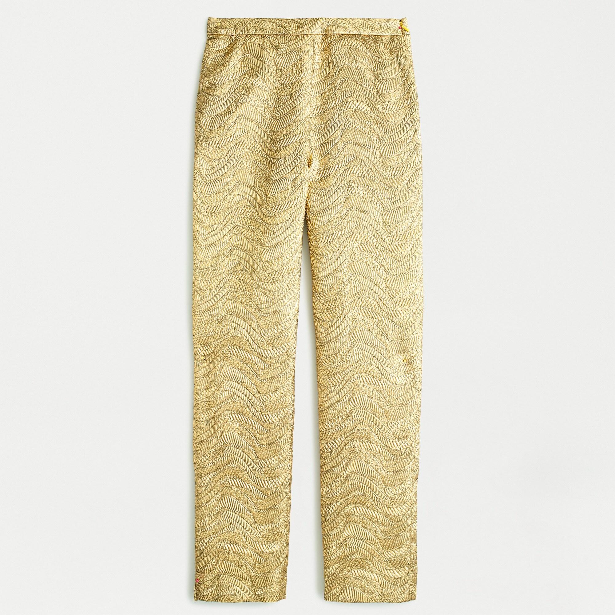 Metallic Leaf Print Jacquard 