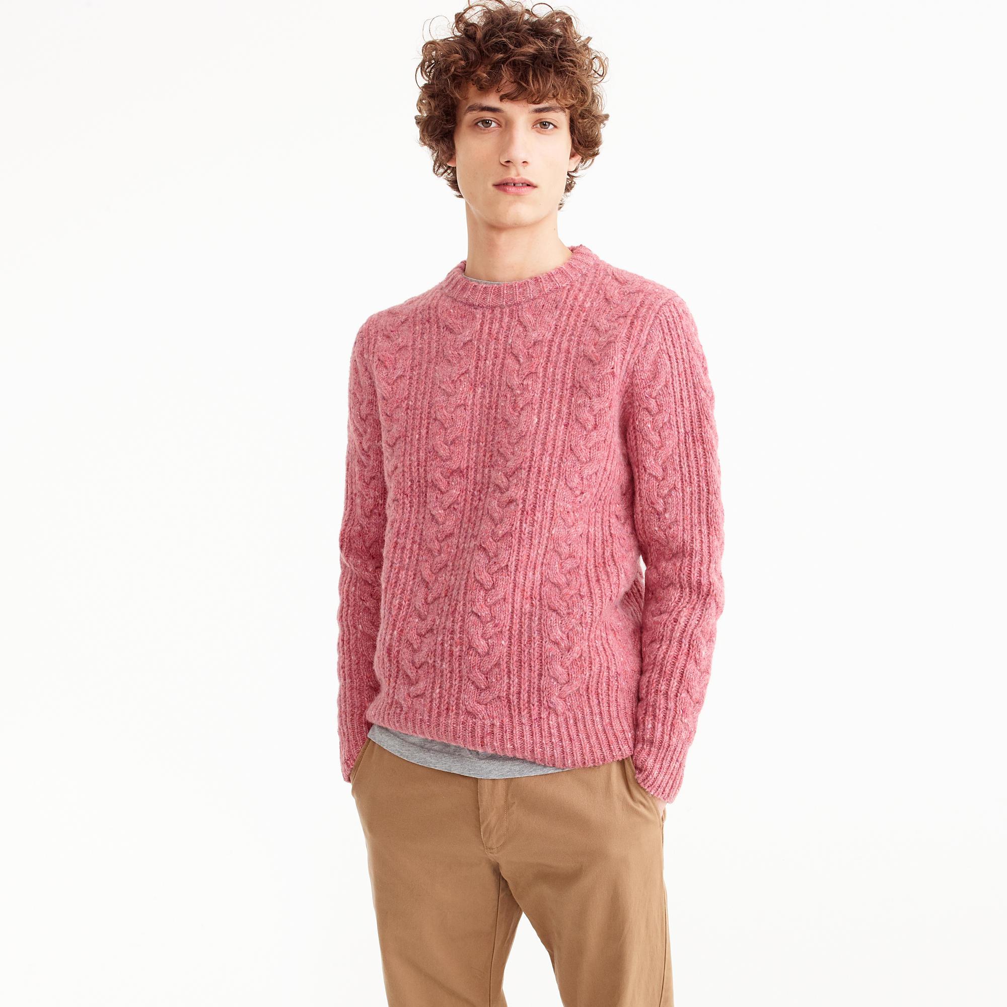 pink crew neck sweater mens