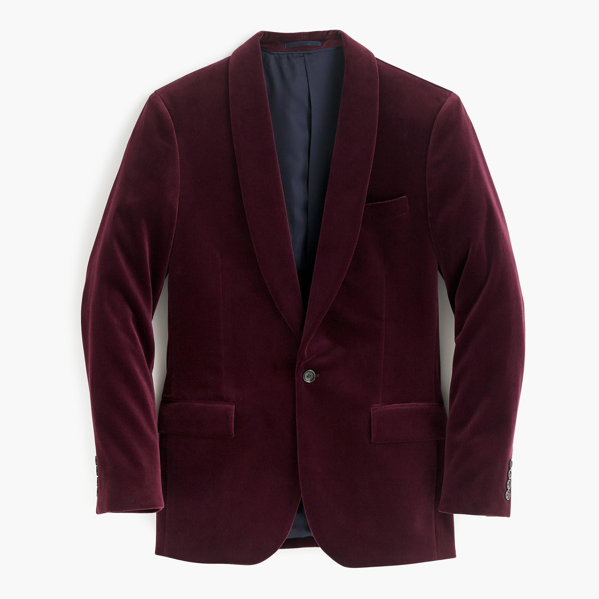 J.Crew Ludlow Shawlcollar Blazer In Velvet in Red for Men Lyst