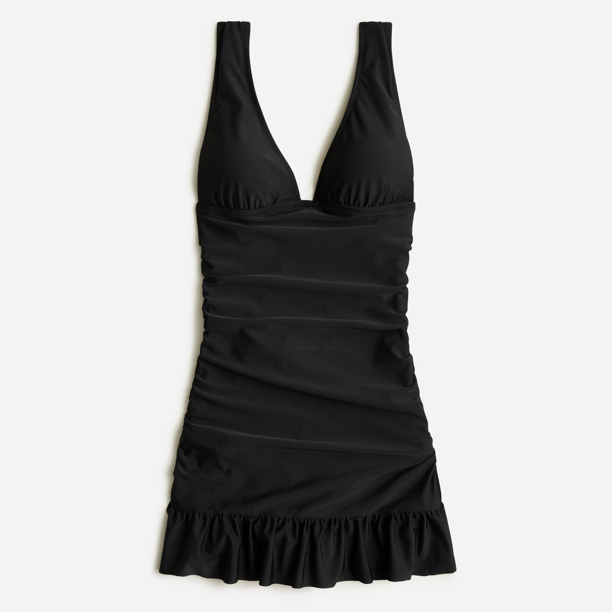 J.Crew Ruched Femme Swim Dress in Black Lyst