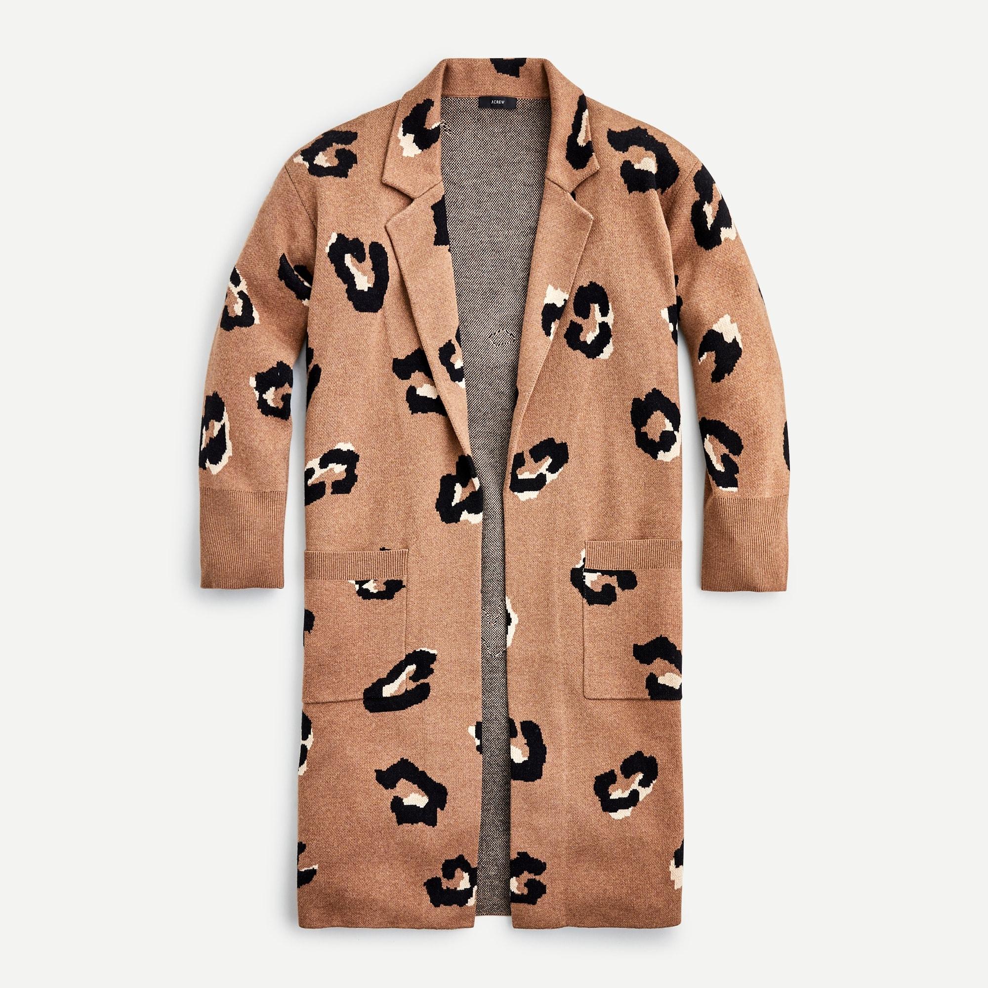 J crew leopard print cardigan online