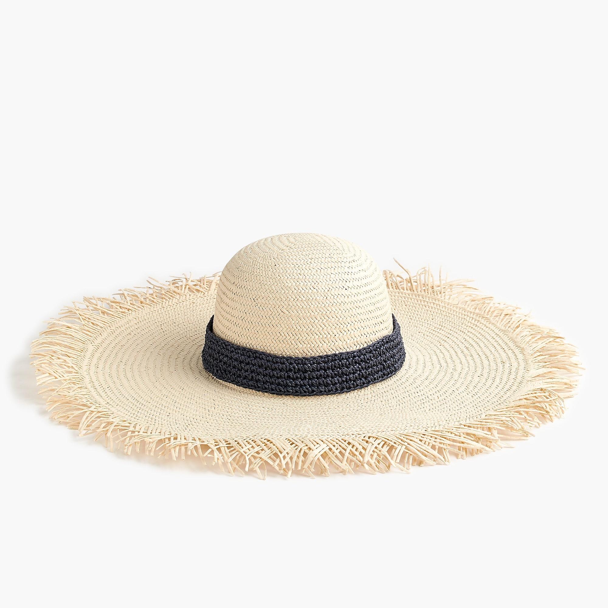 J.Crew Widebrim Straw Hat With Crochet Band in Natural Lyst