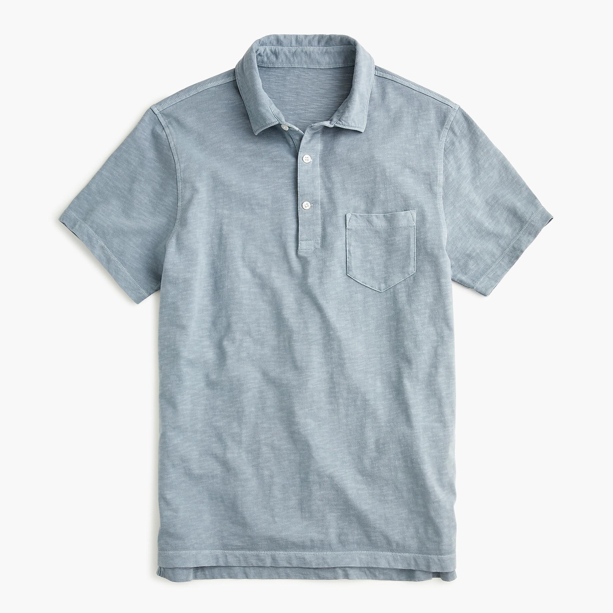 J.Crew Garmentdyed Slub Cotton Polo Shirt in Slate Blue (Blue) for Men