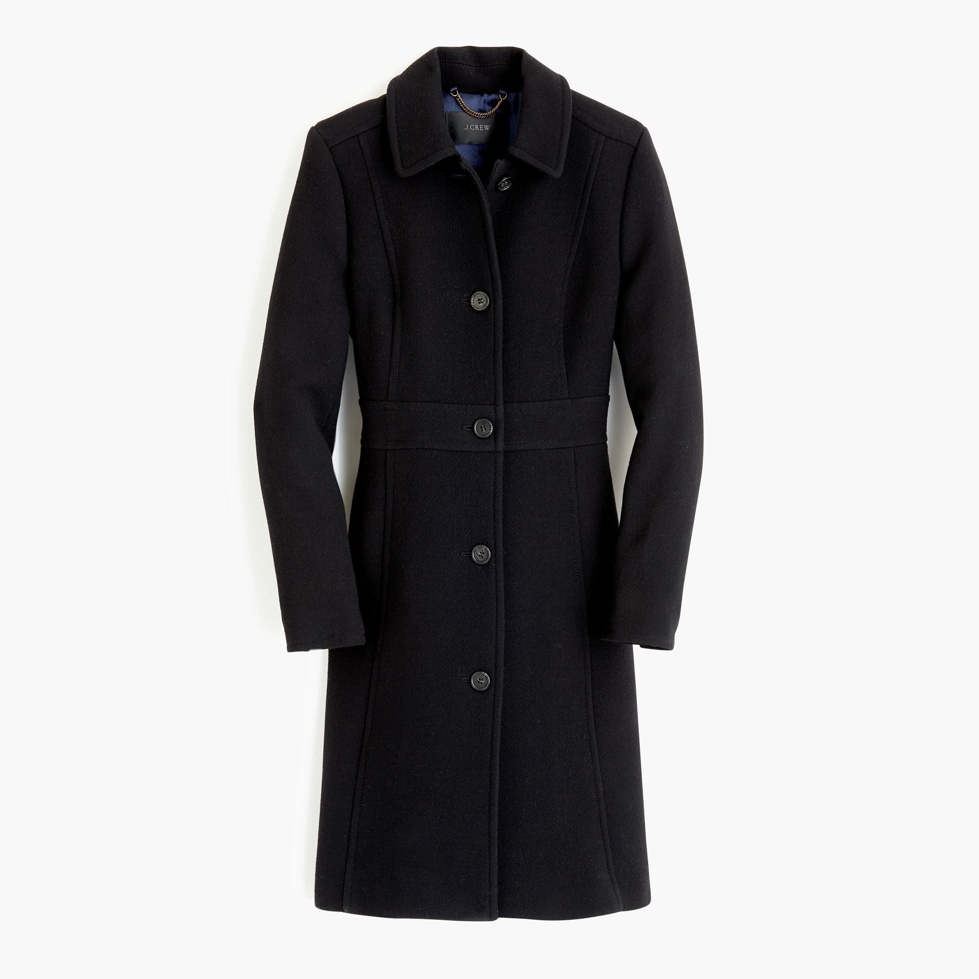 J.Crew Petite Classic Lady Day Coat In Italian Double-cloth Wool With  Thinsulate® in Black | Lyst