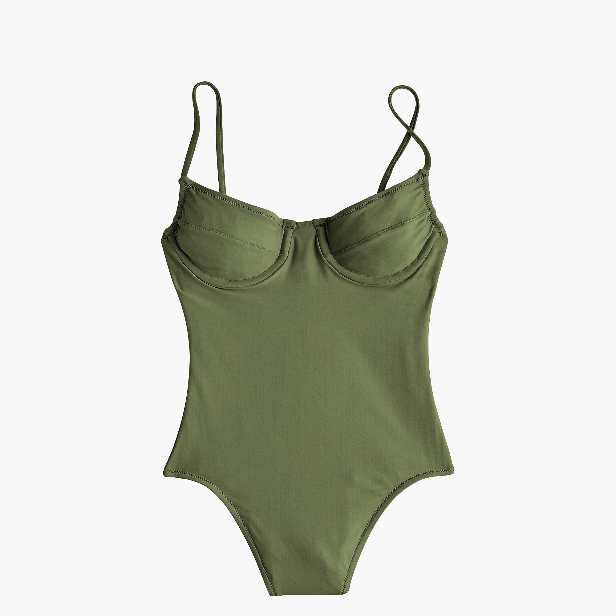 J.Crew Synthetic Women's 1993 Underwire Onepiece Swimsuit in Green Lyst