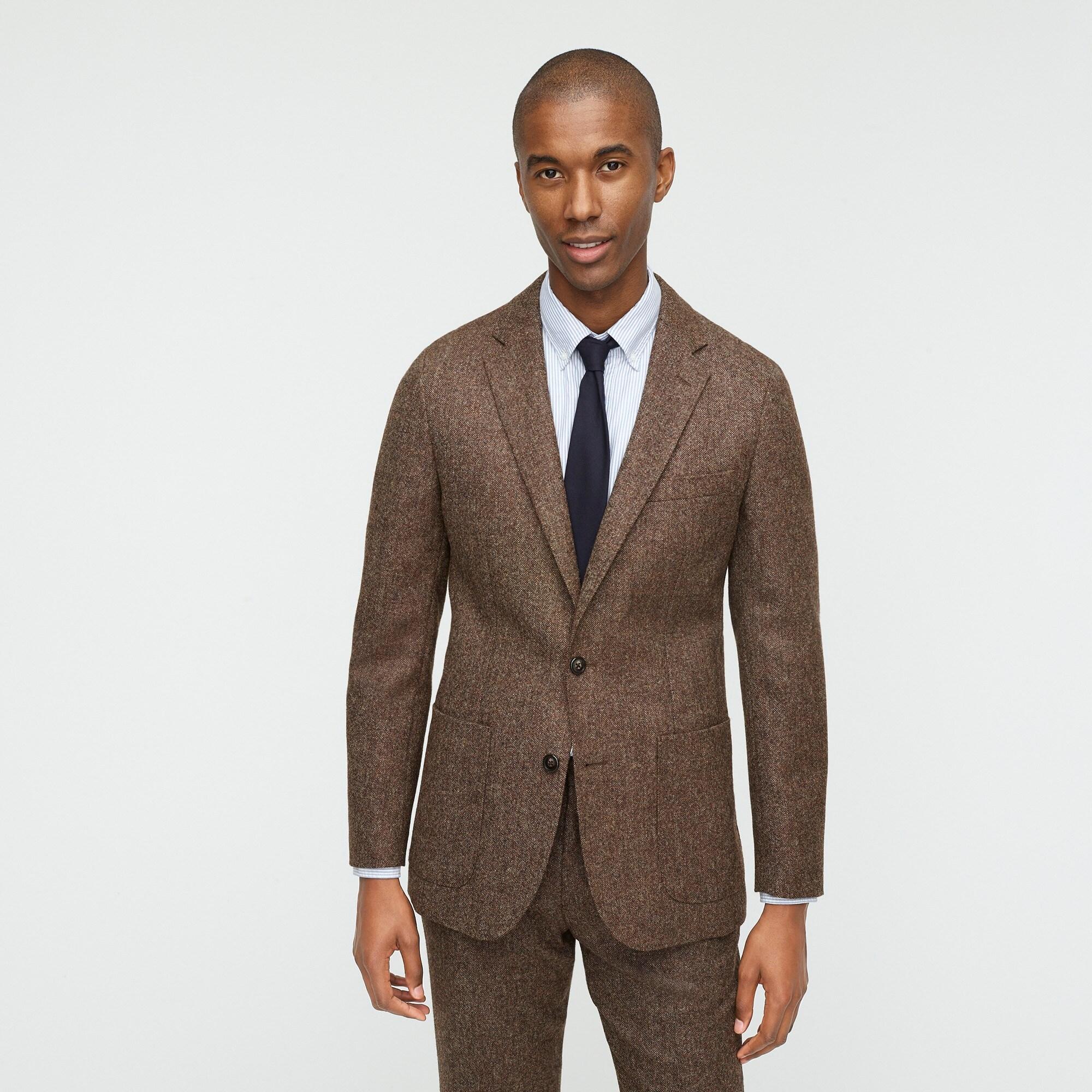 J.Crew Ludlow Slim-fit Unstructured Patch-pocket Suit Jacket In English  Wool in Brown for Men | Lyst
