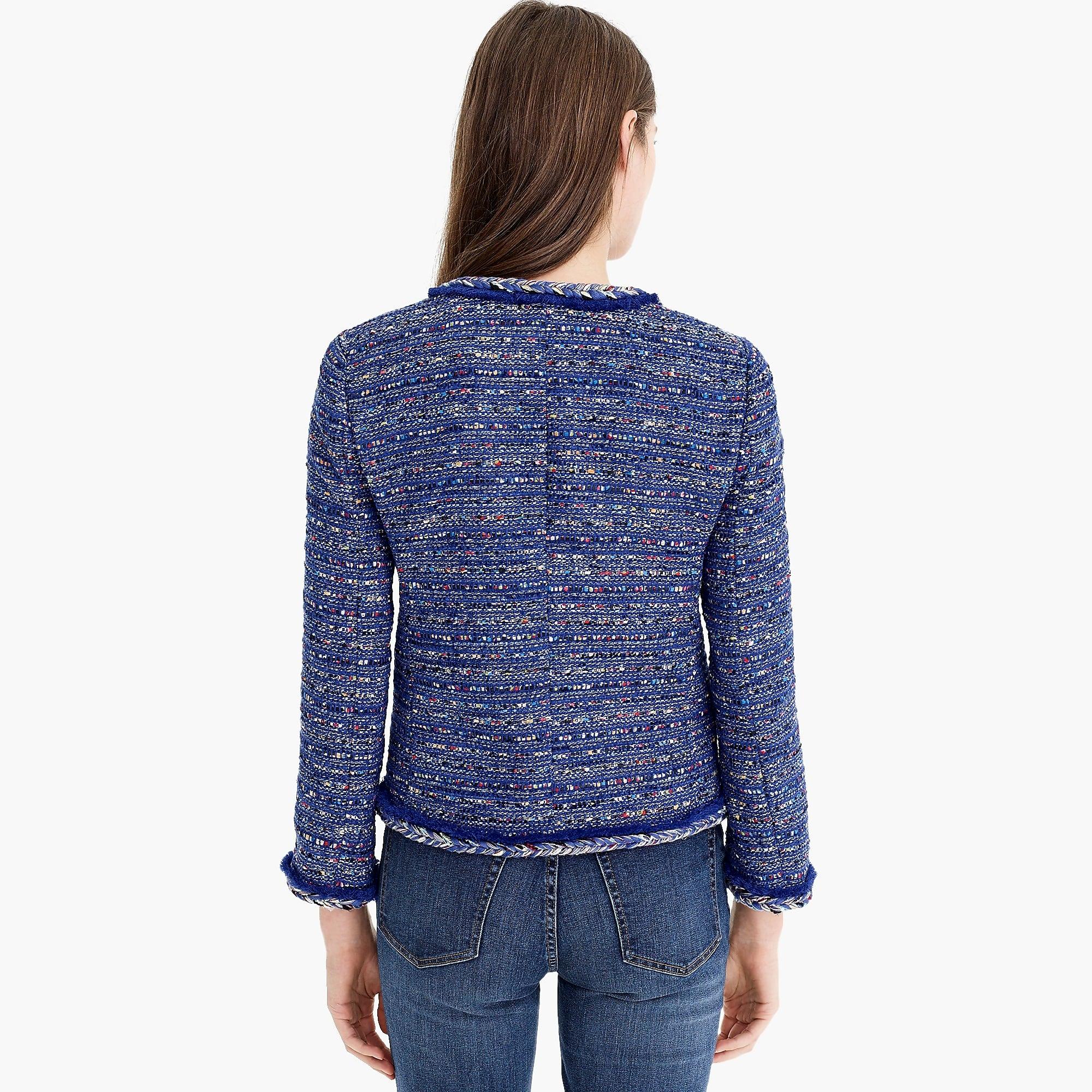 J.Crew Lady Jacket In Multicolor Cobalt Tweed With Braided Trim in Blue Lyst