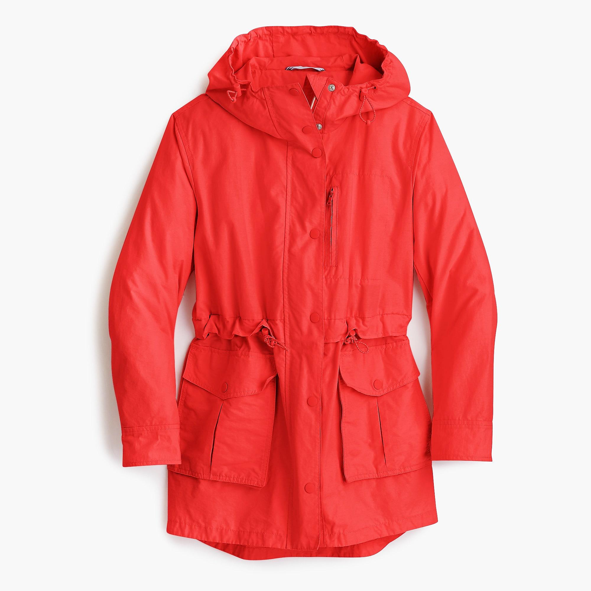 J.Crew Cotton Petite Perfect Rain Jacket in Bright Cerise (Red) - Lyst