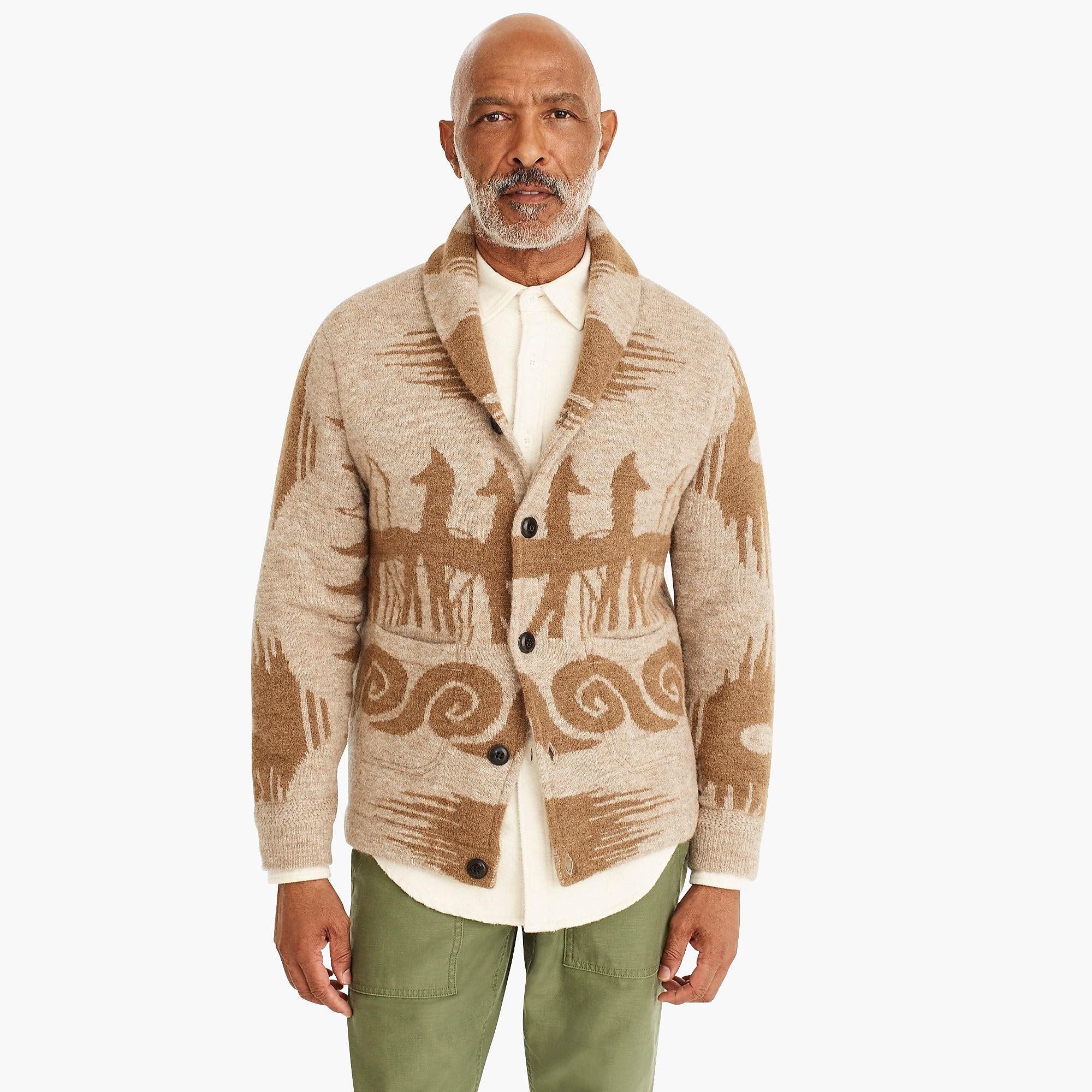 J Crew Wallace Barnes Shawl Cardigan Sweater In Italian Wool In