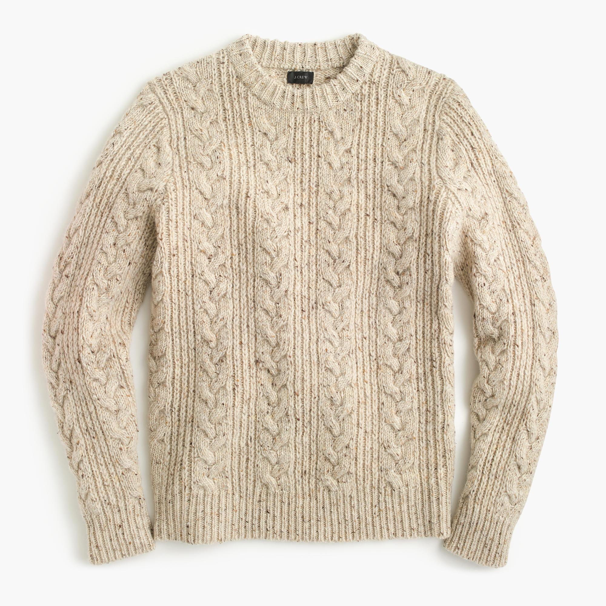 J.Crew Crewneck Sweater In Donegal Wool in Natural for Men - Lyst
