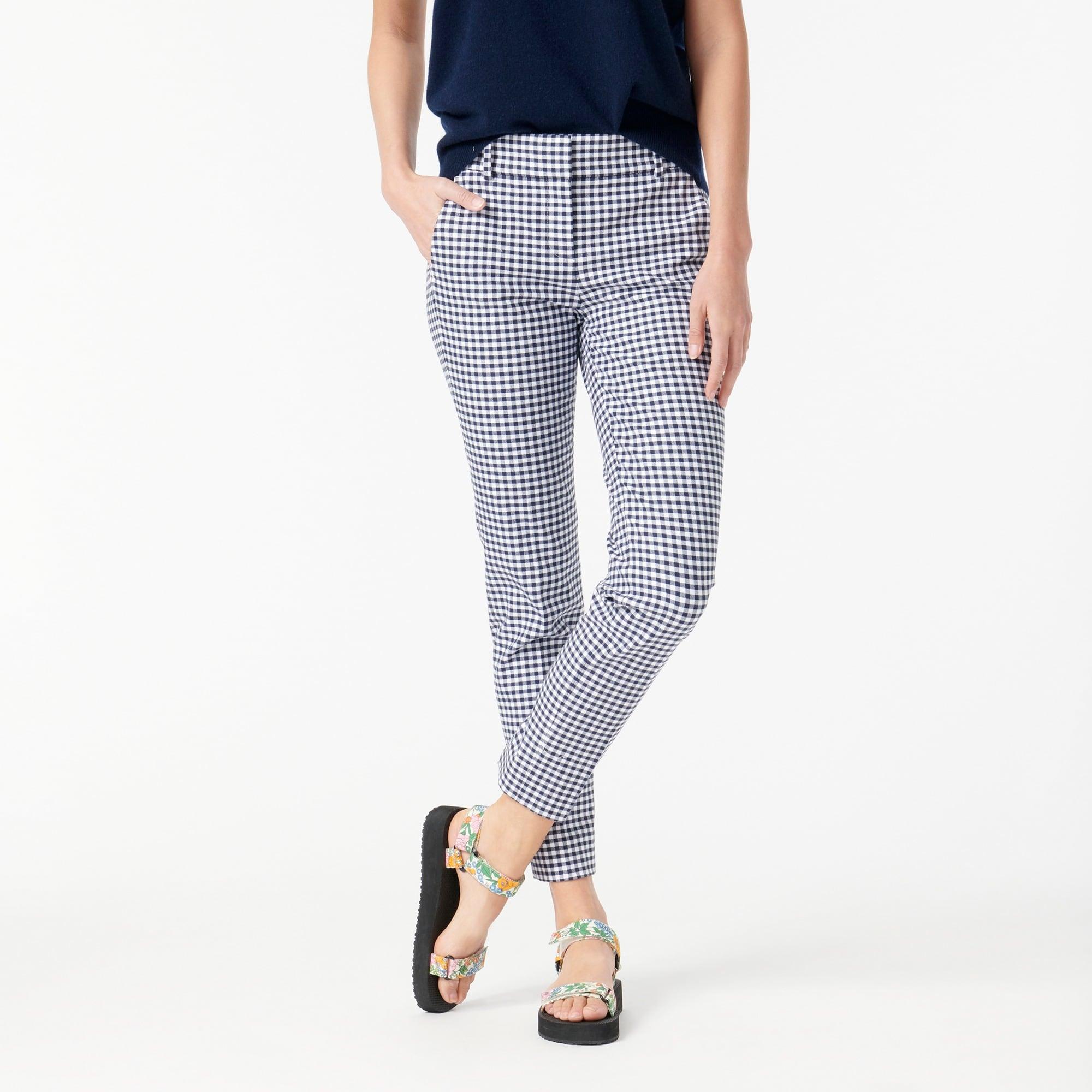gingham stretch pants