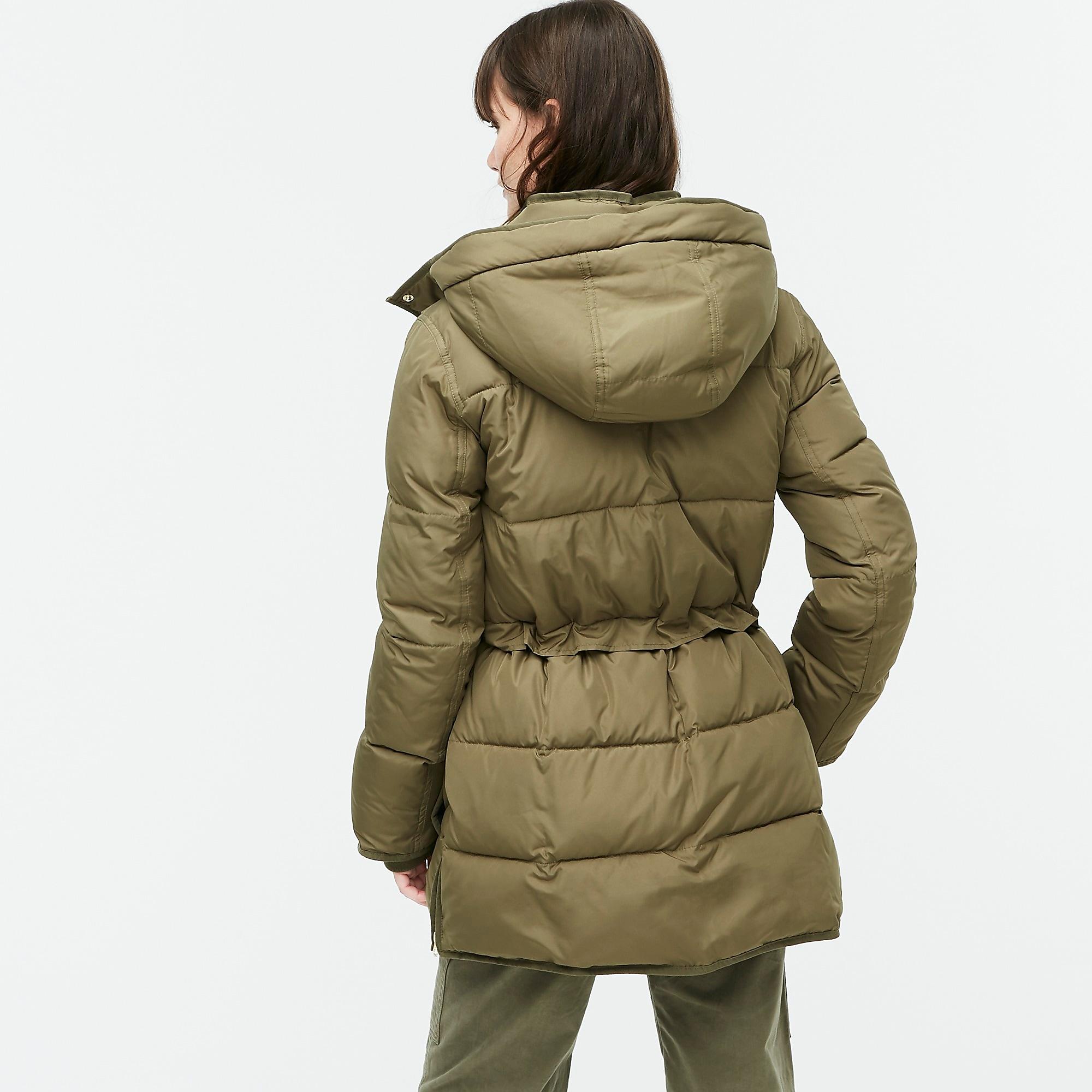 J.Crew Petite Chateau Puffer Jacket With Primaloft in Green | Lyst