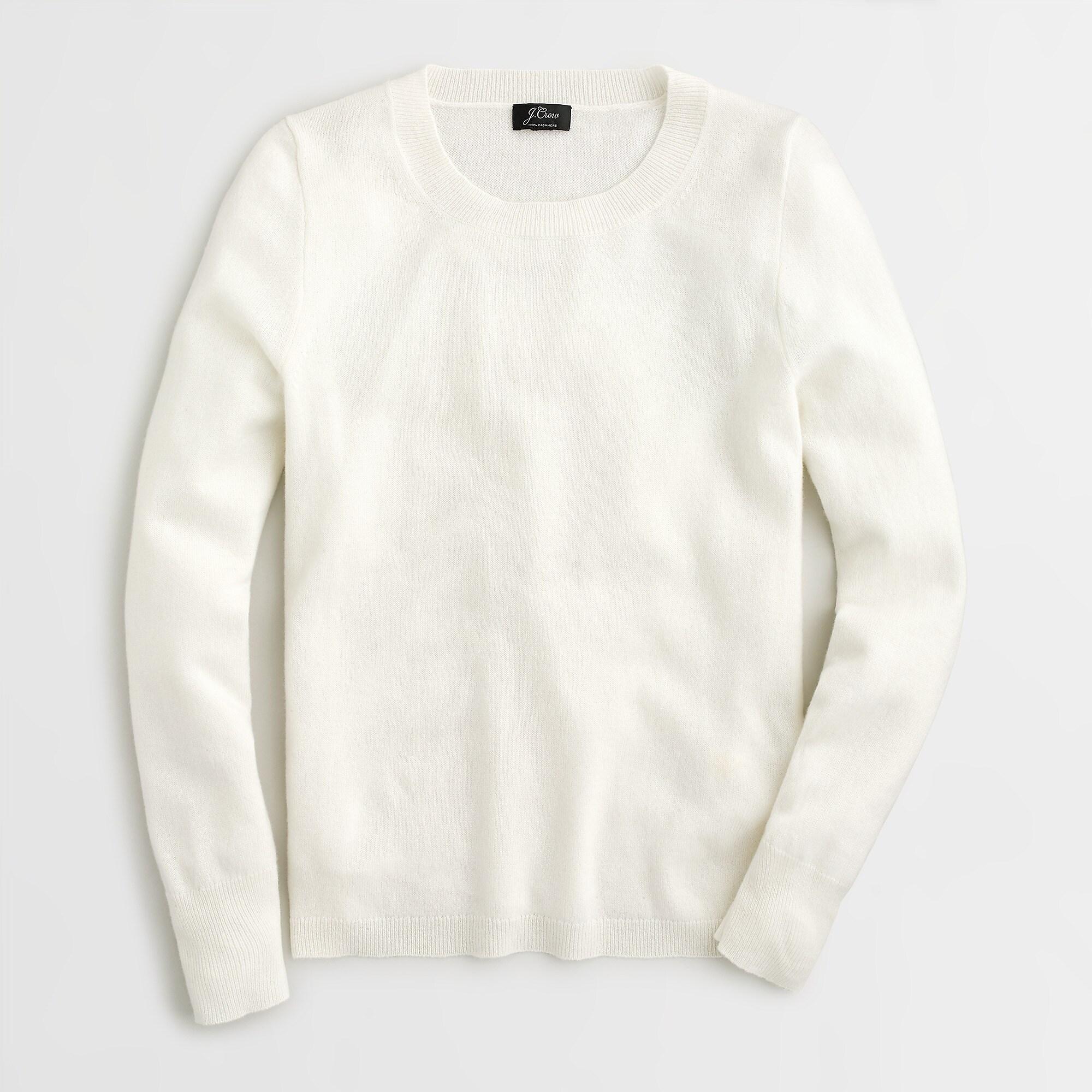 J.Crew Cashmere Crewneck Sweater in White Lyst