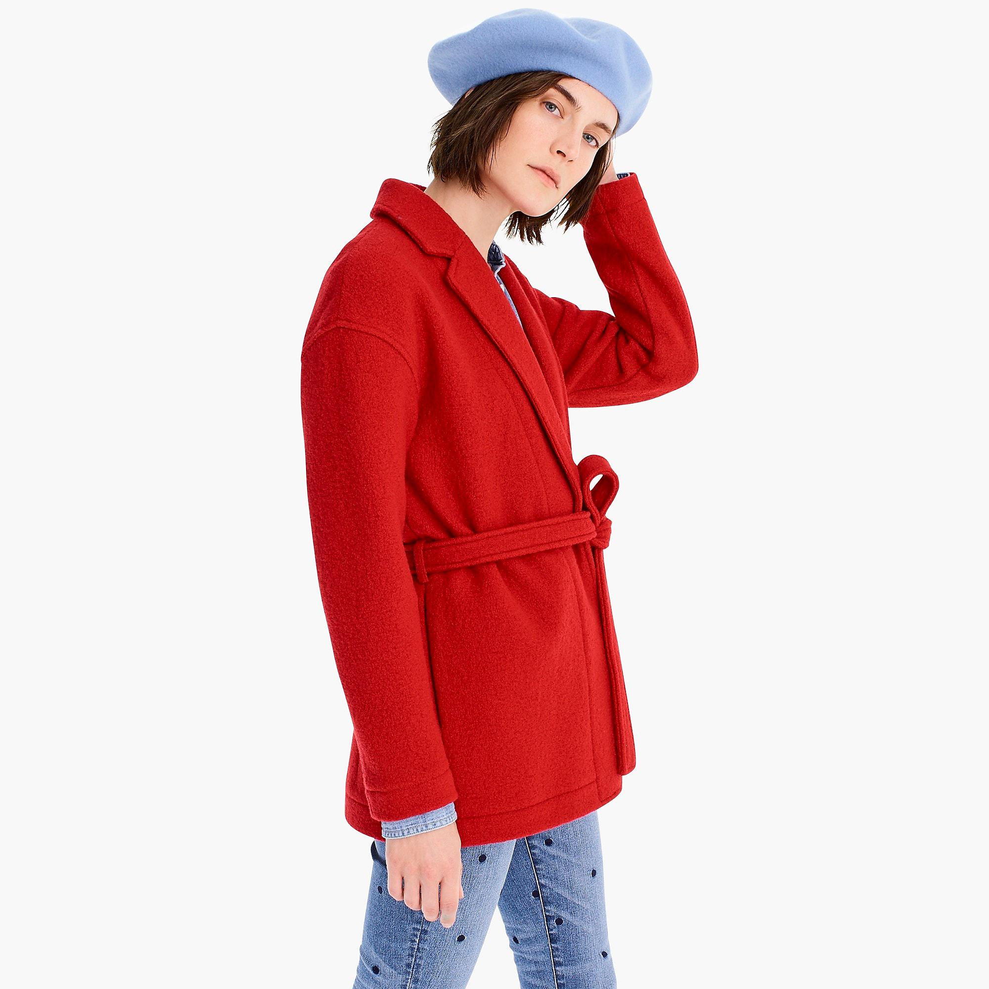 j crew camille short wrap coat
