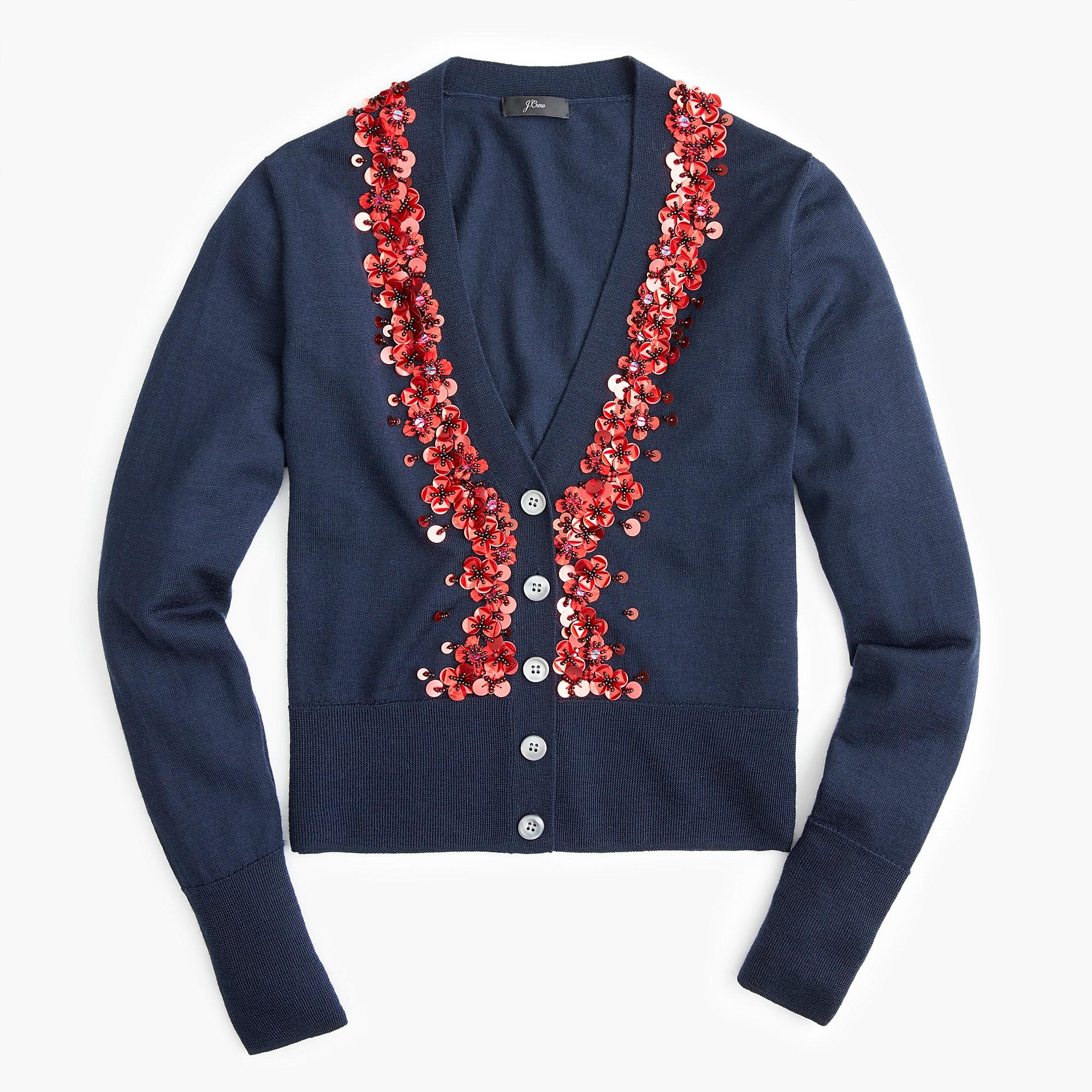 navy sequin cardigan