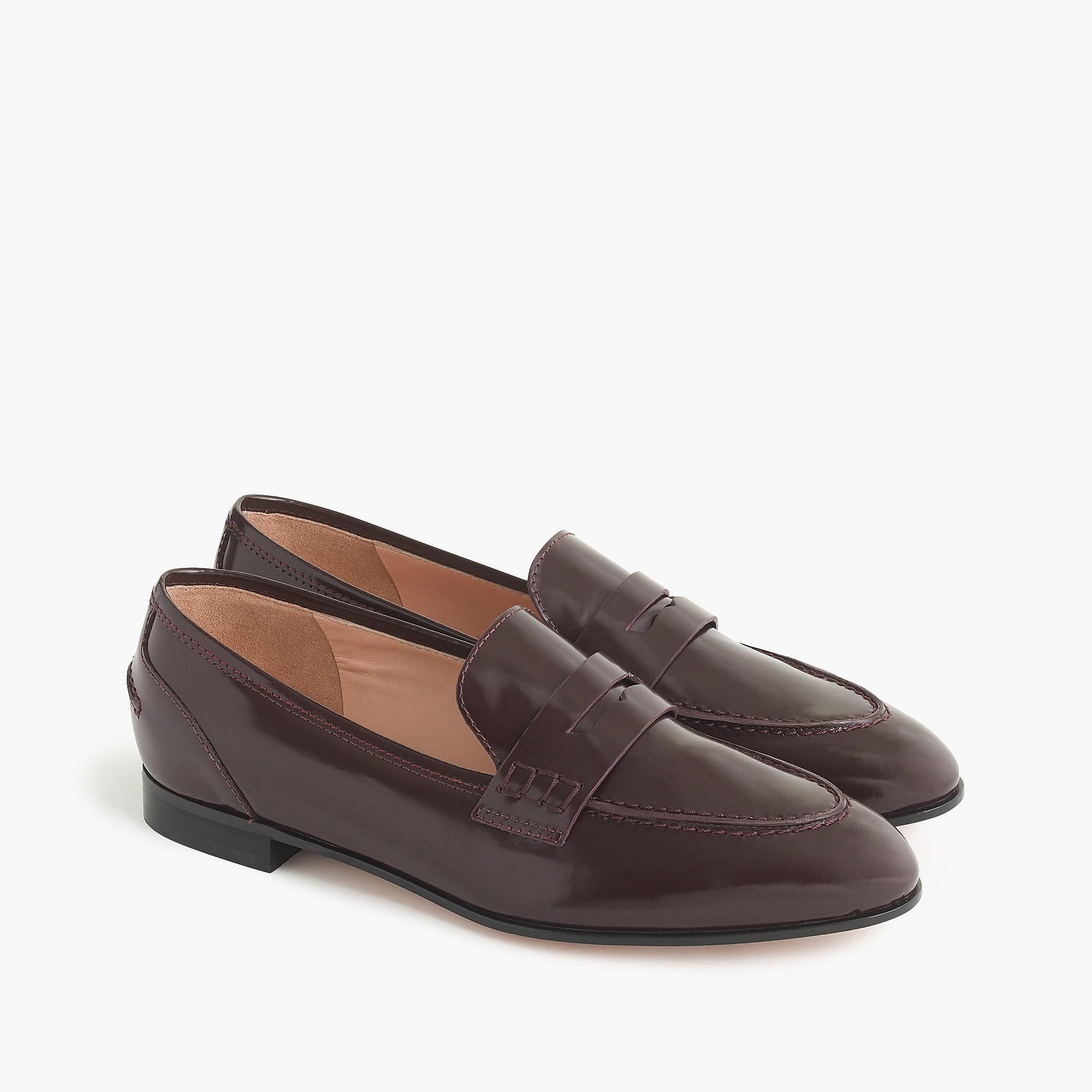 J.Crew Leather Academy Penny Loafers in Brown Lyst