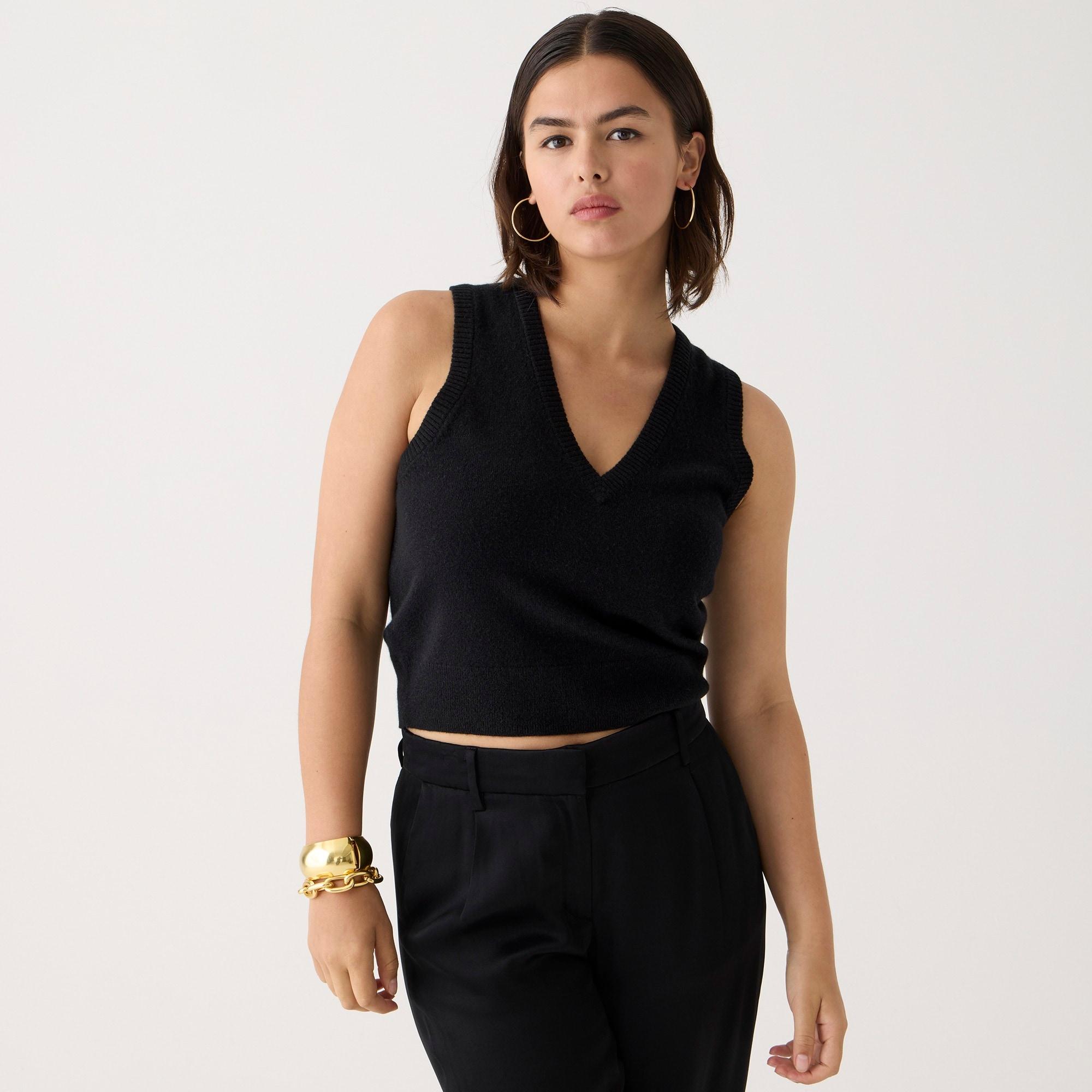 J.Crew Cashmere V-neck Sweater-vest in Black | Lyst