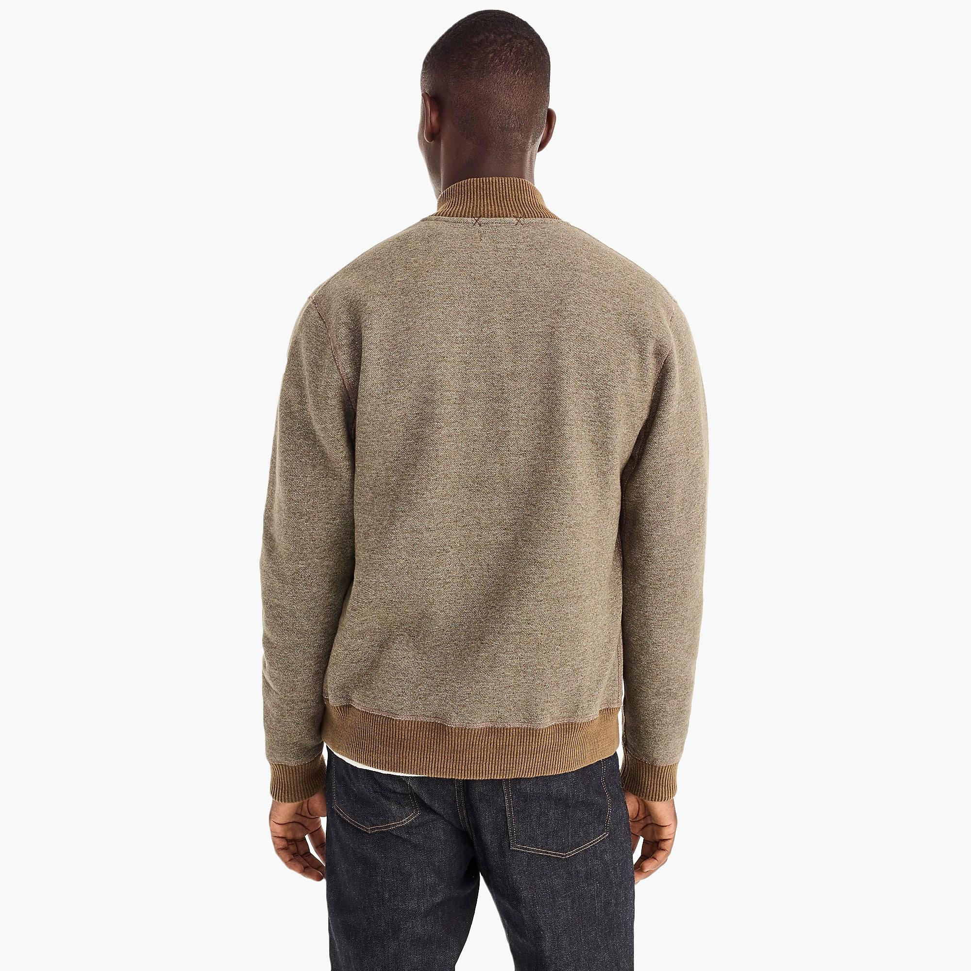 J.Crew Wallace & Barnes Fleece Bomber Jacket In Olive in Green for Men