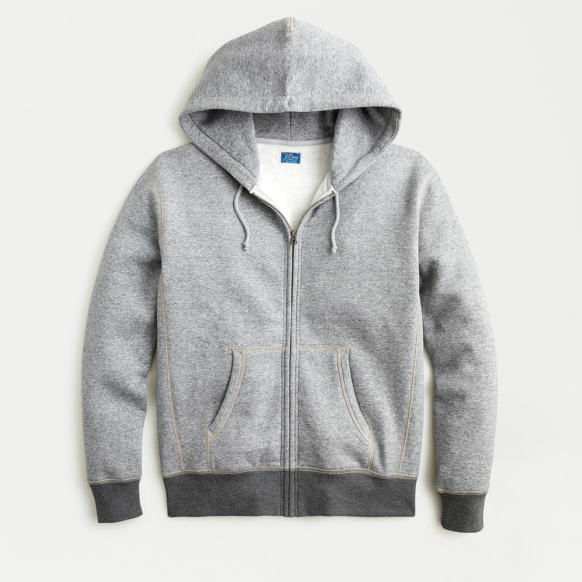 J.Crew Marled Brushed Fleece Fullzip Hoodie in Gray for Men Lyst