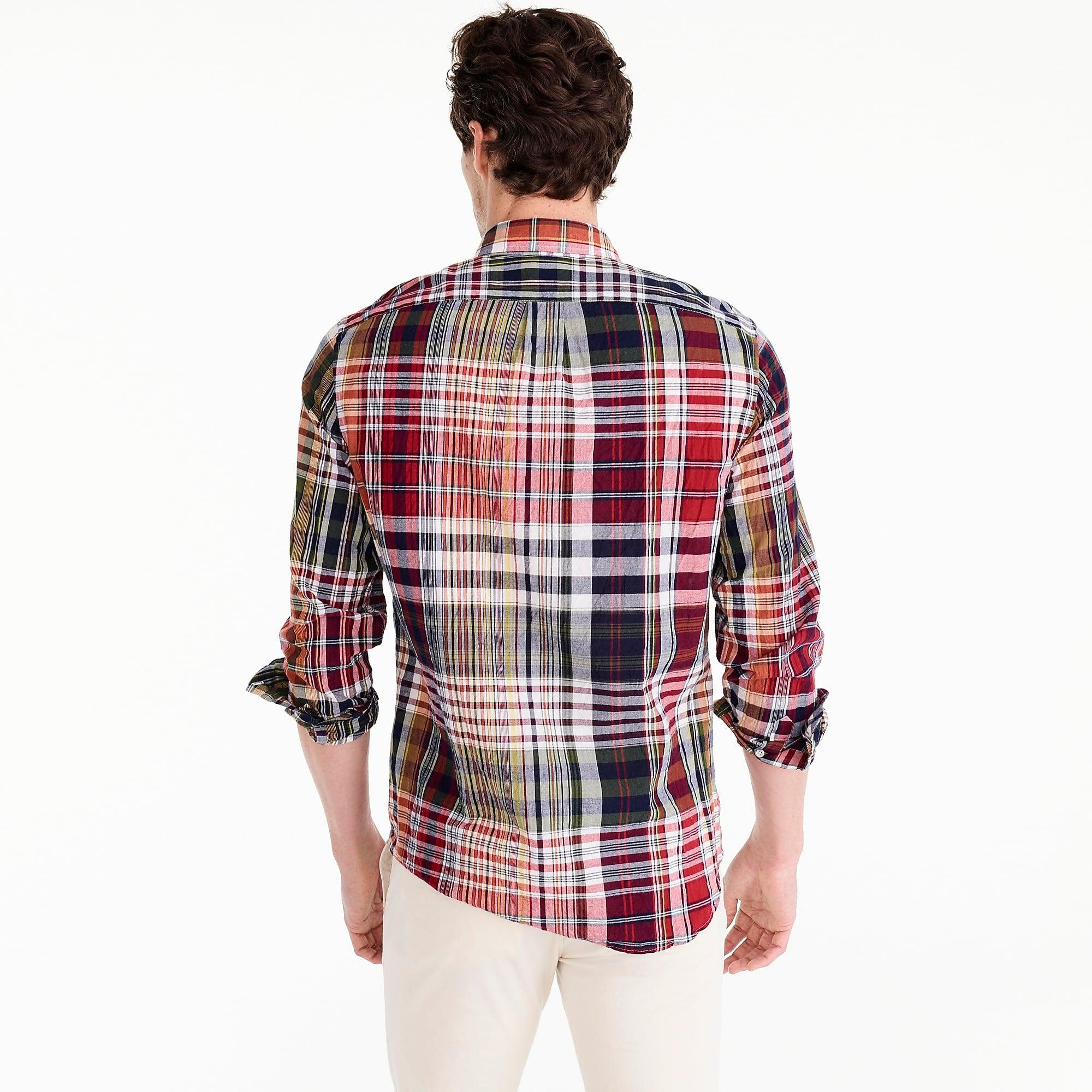 men's long sleeve madras shirt