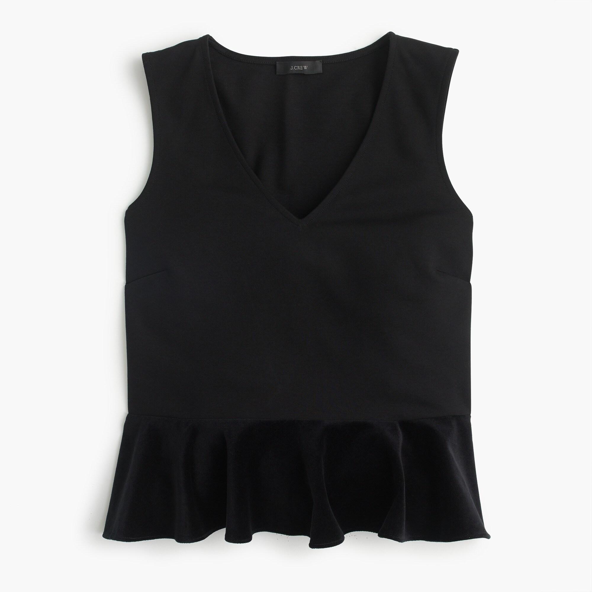 j crew velvet peplum top