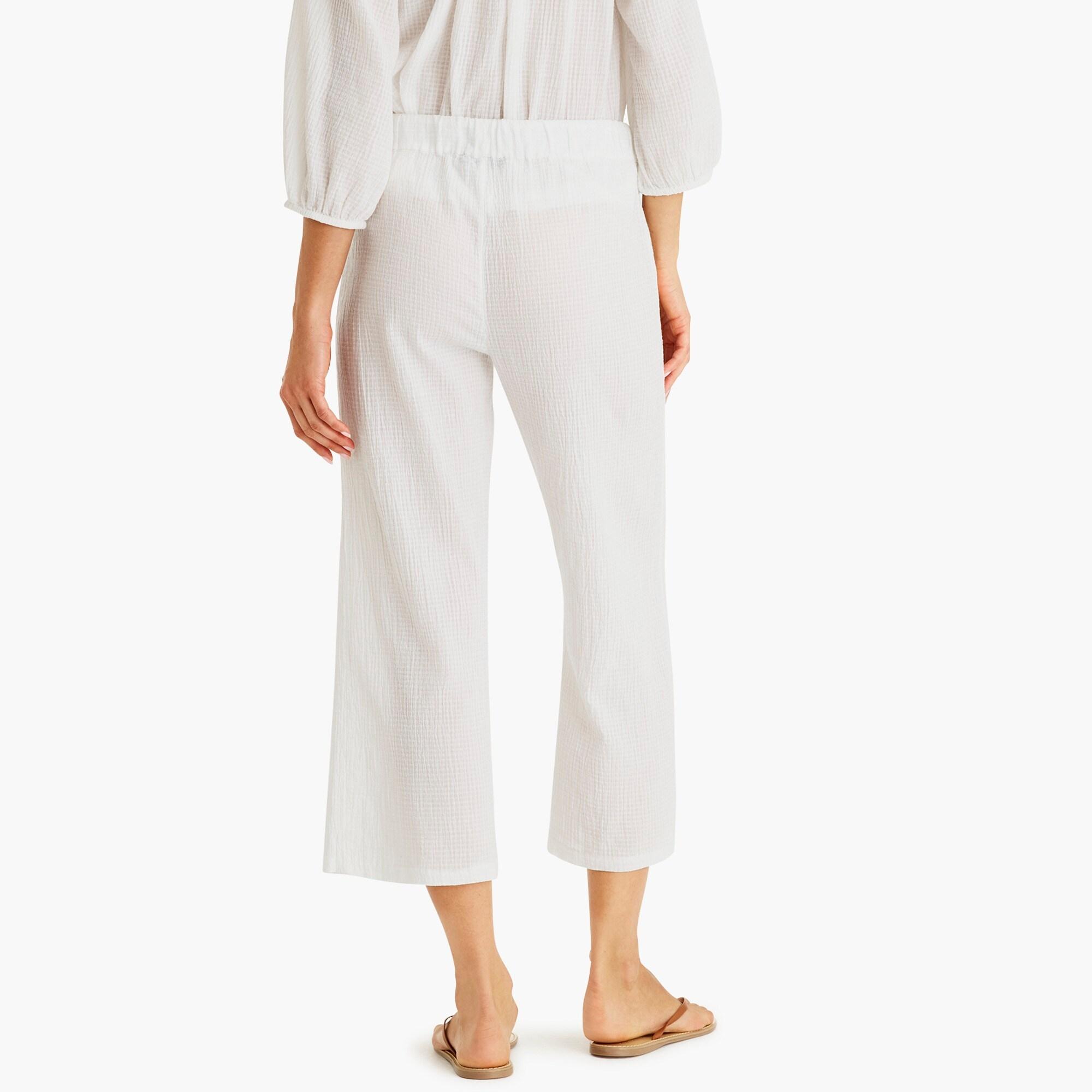 white cotton beach pants
