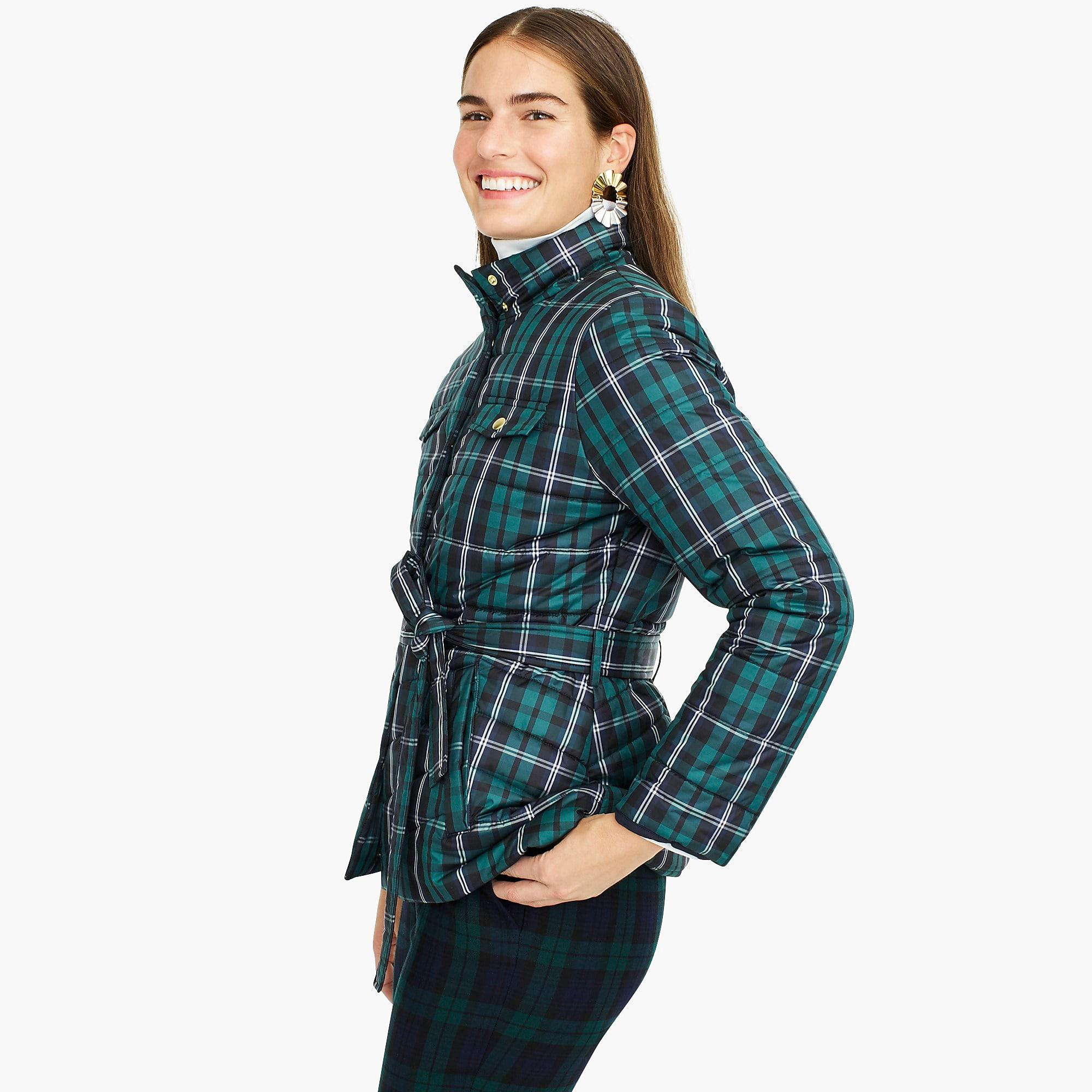 j crew plaid puffer jacket