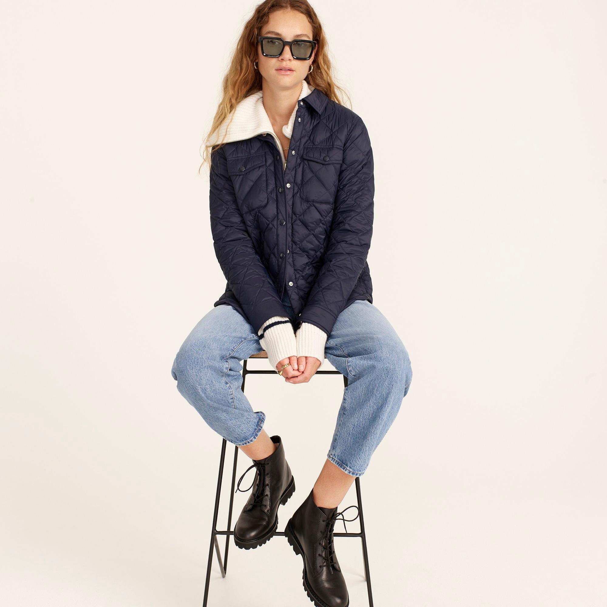 womens puffer shirt jacket