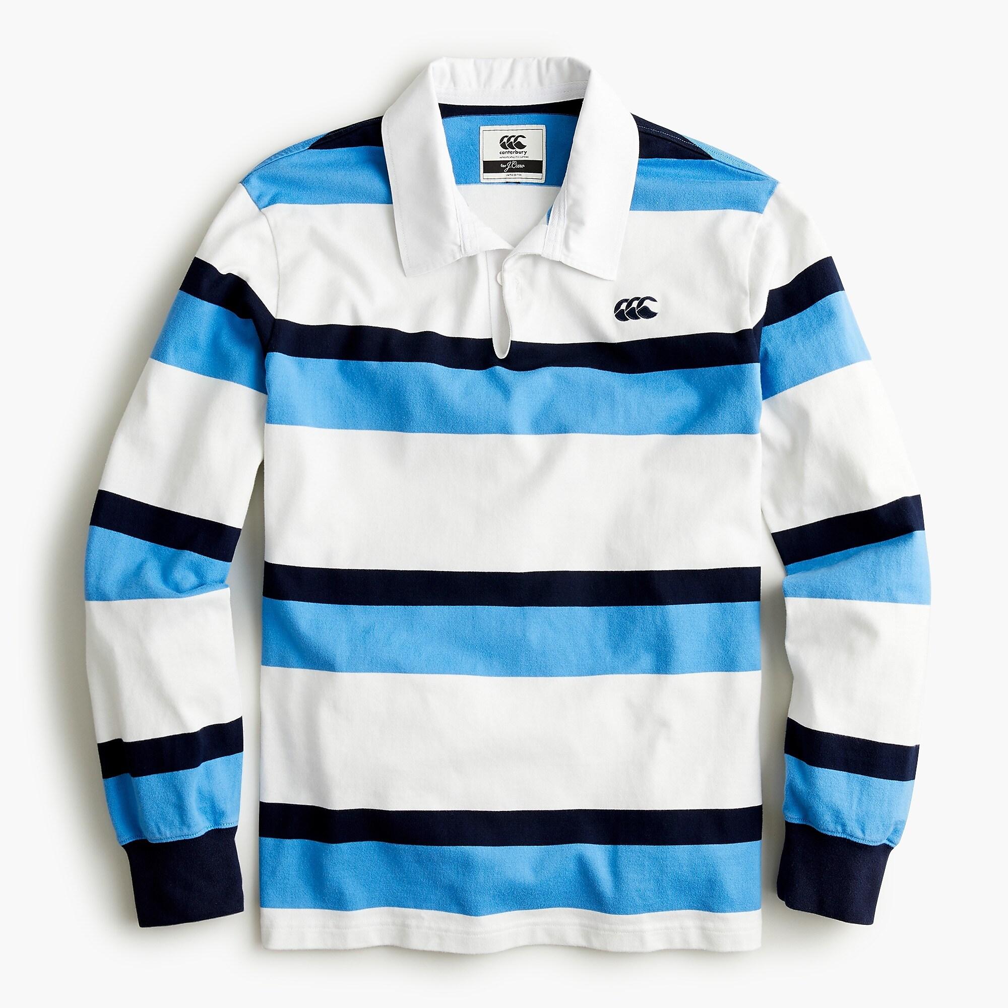 J.Crew Cotton Editions X Canterbury Rugby Shirt in Light Blue Stripe