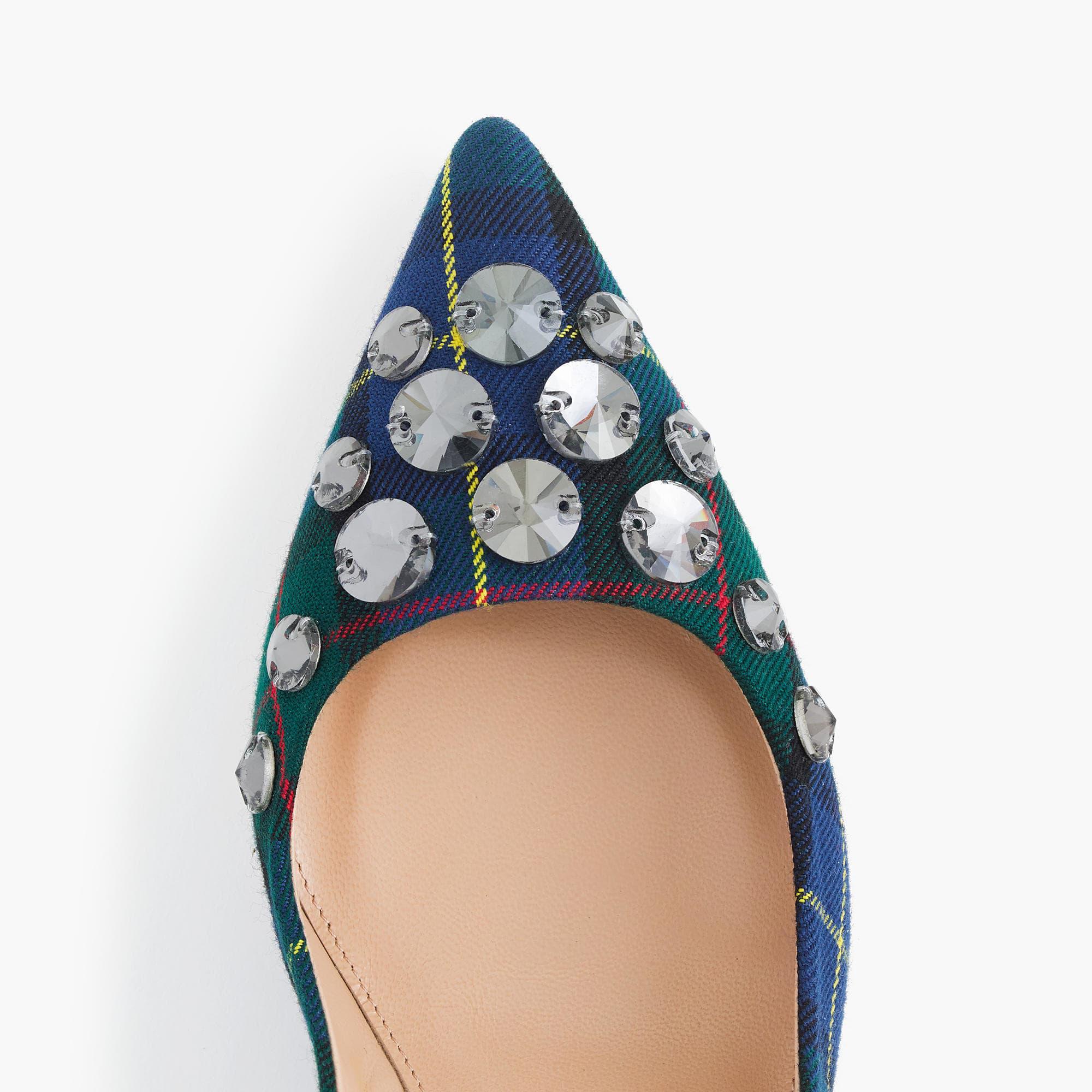 J.Crew Cotton Elsie Embellished Plaid 